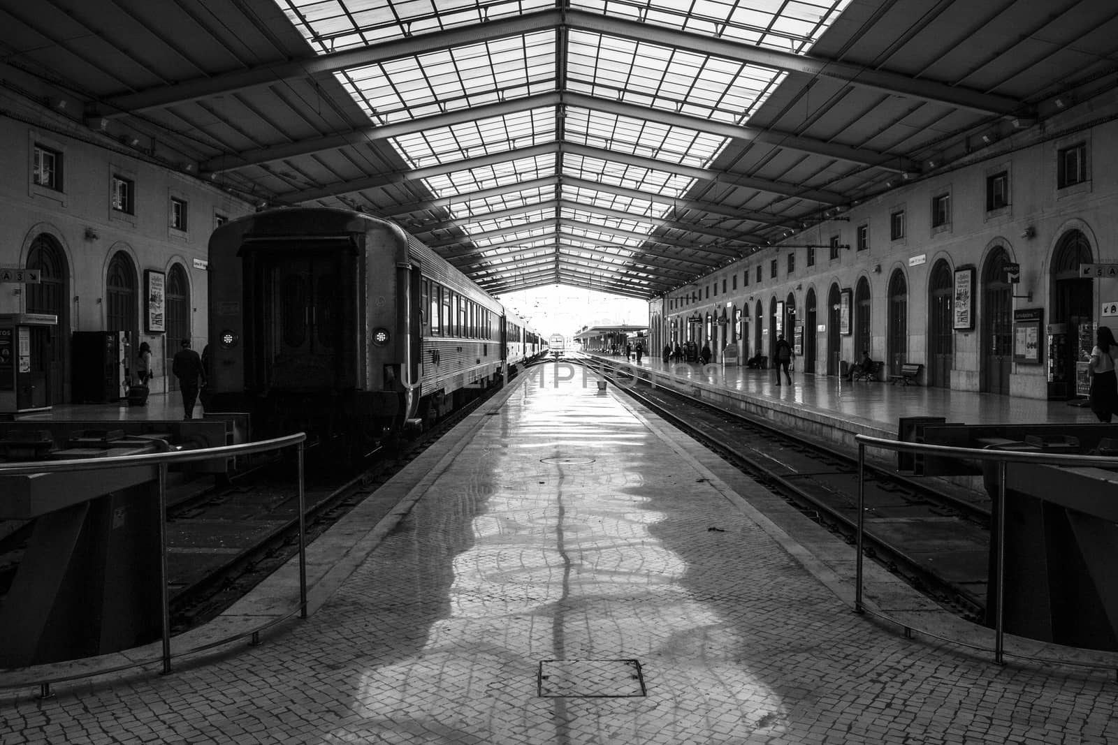 Modern steel-style lisbon train station