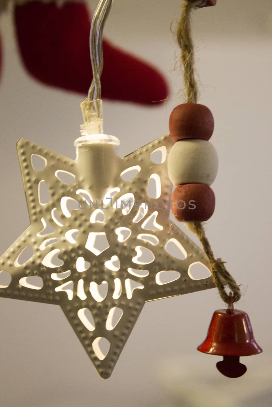 Christmas decorations with star and lights by lovecomunication