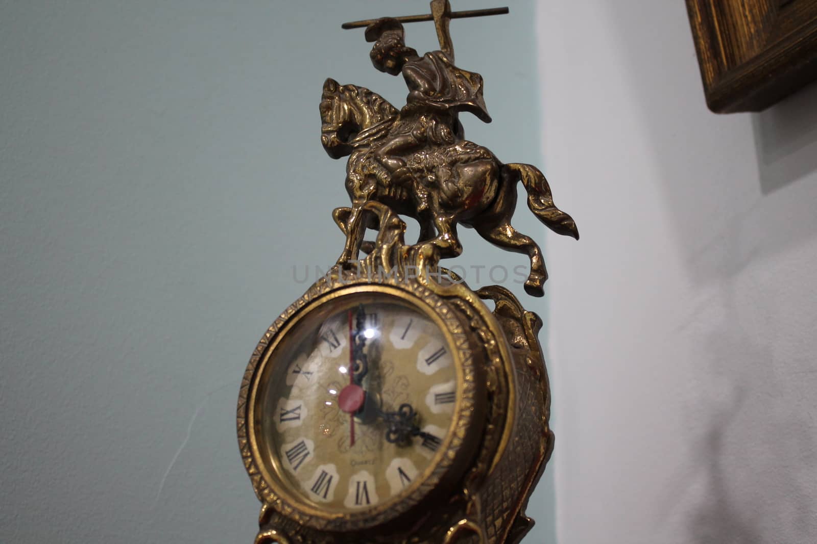 Antique carved metal table clock by lovecomunication