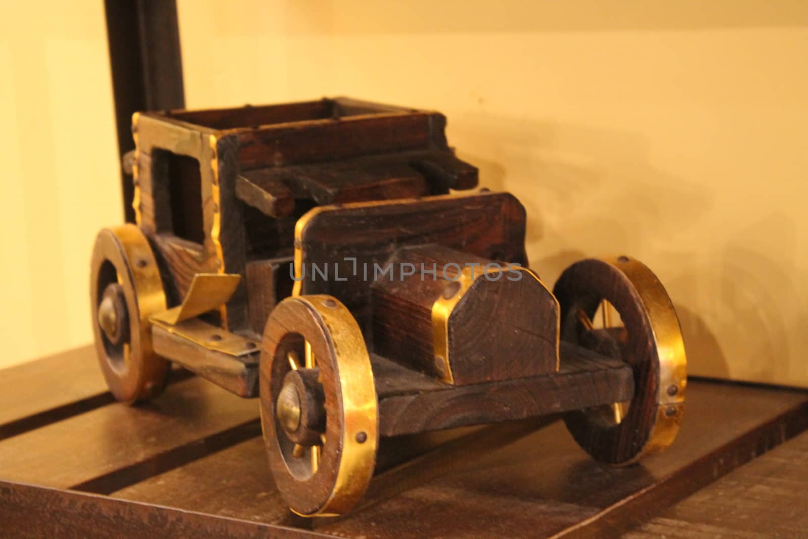 Antique toy in wood toy car