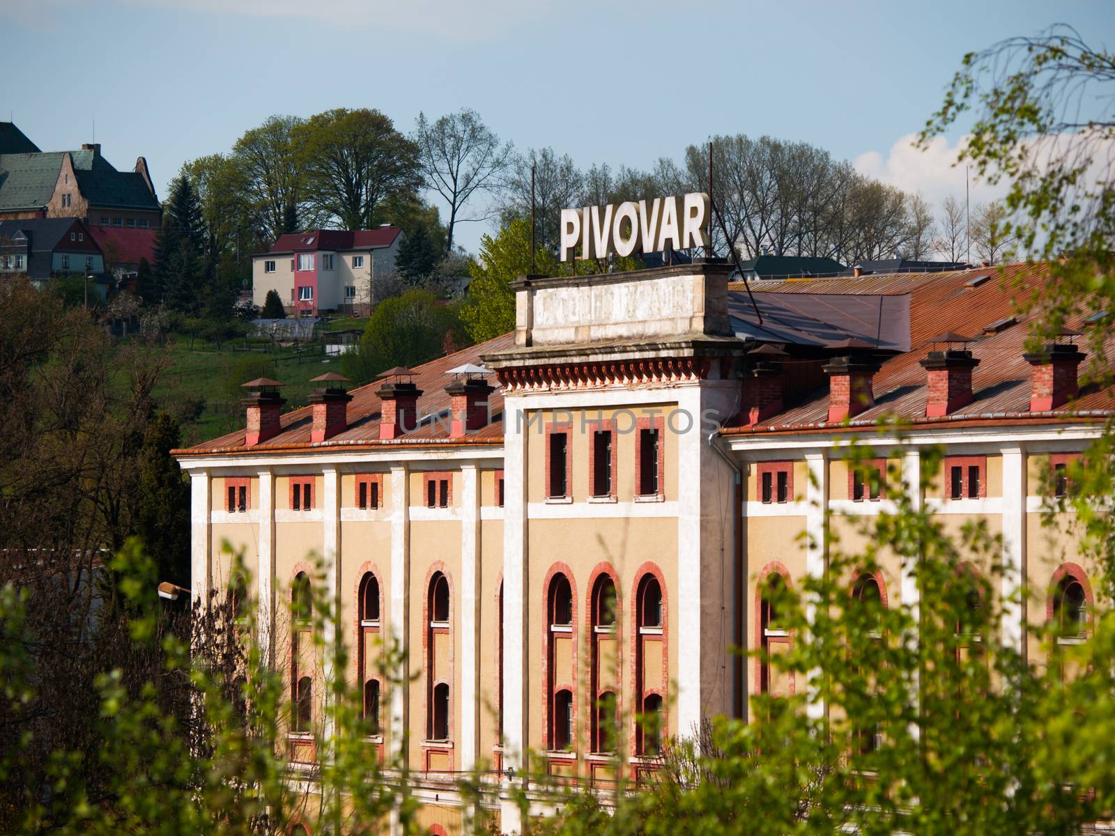 Building of Konrad Beer Brewery in Vratislavice nad Nisou, Liberec, Czech Republic.