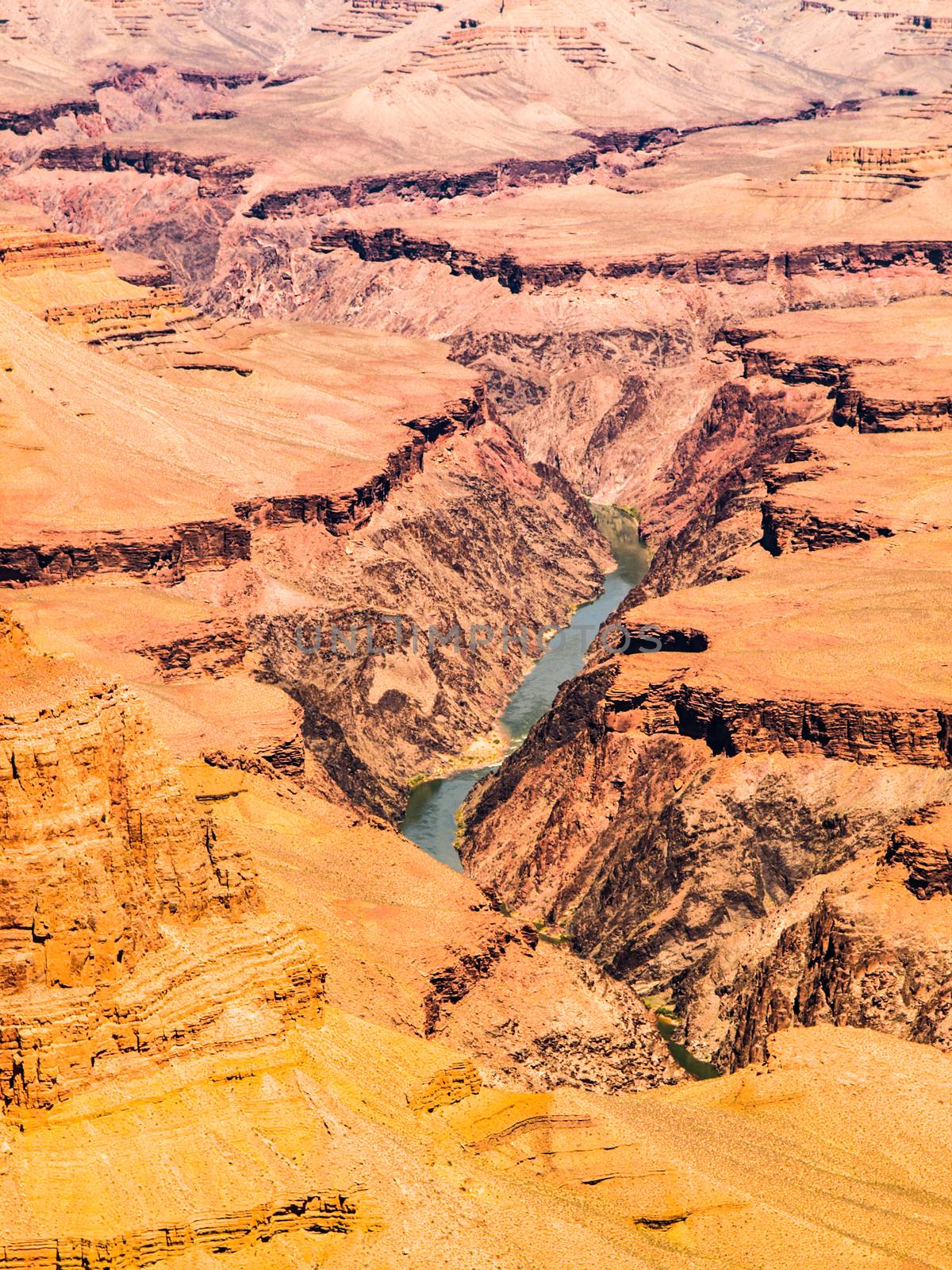 Red rocks of Grand Canyon of river Colorado, Arizona, USA.