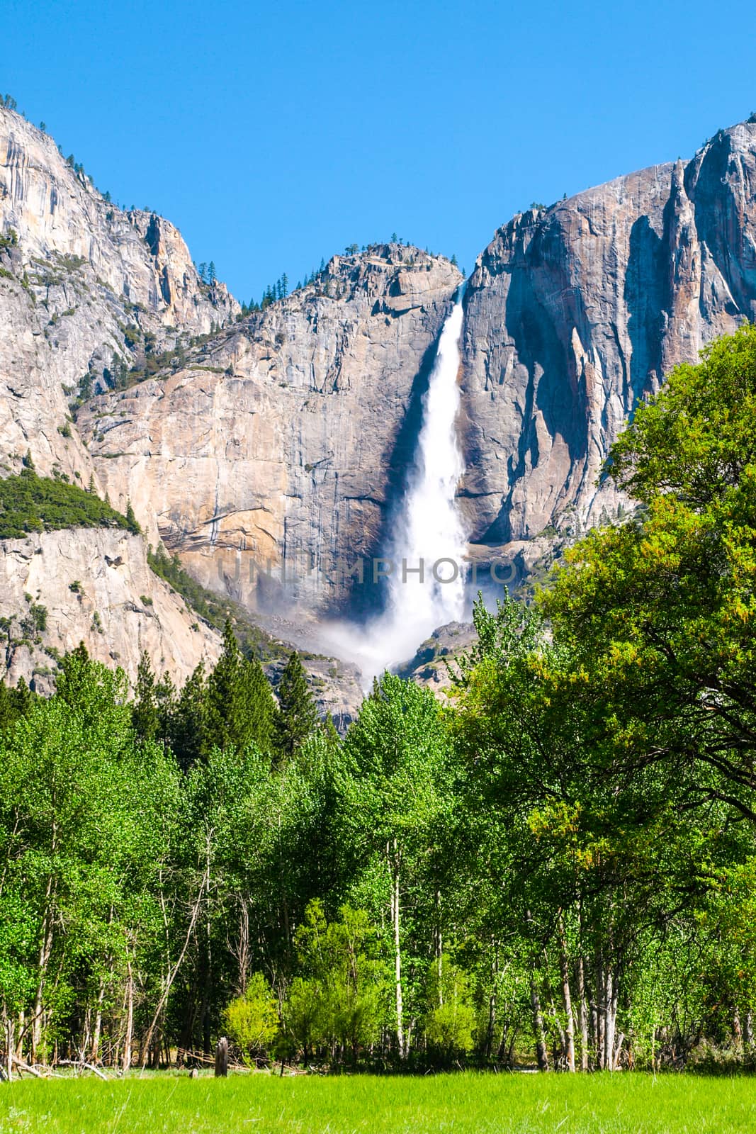 Upper Yosemite Fall, the highest waterfall in Yosemite National Park, California, USA.