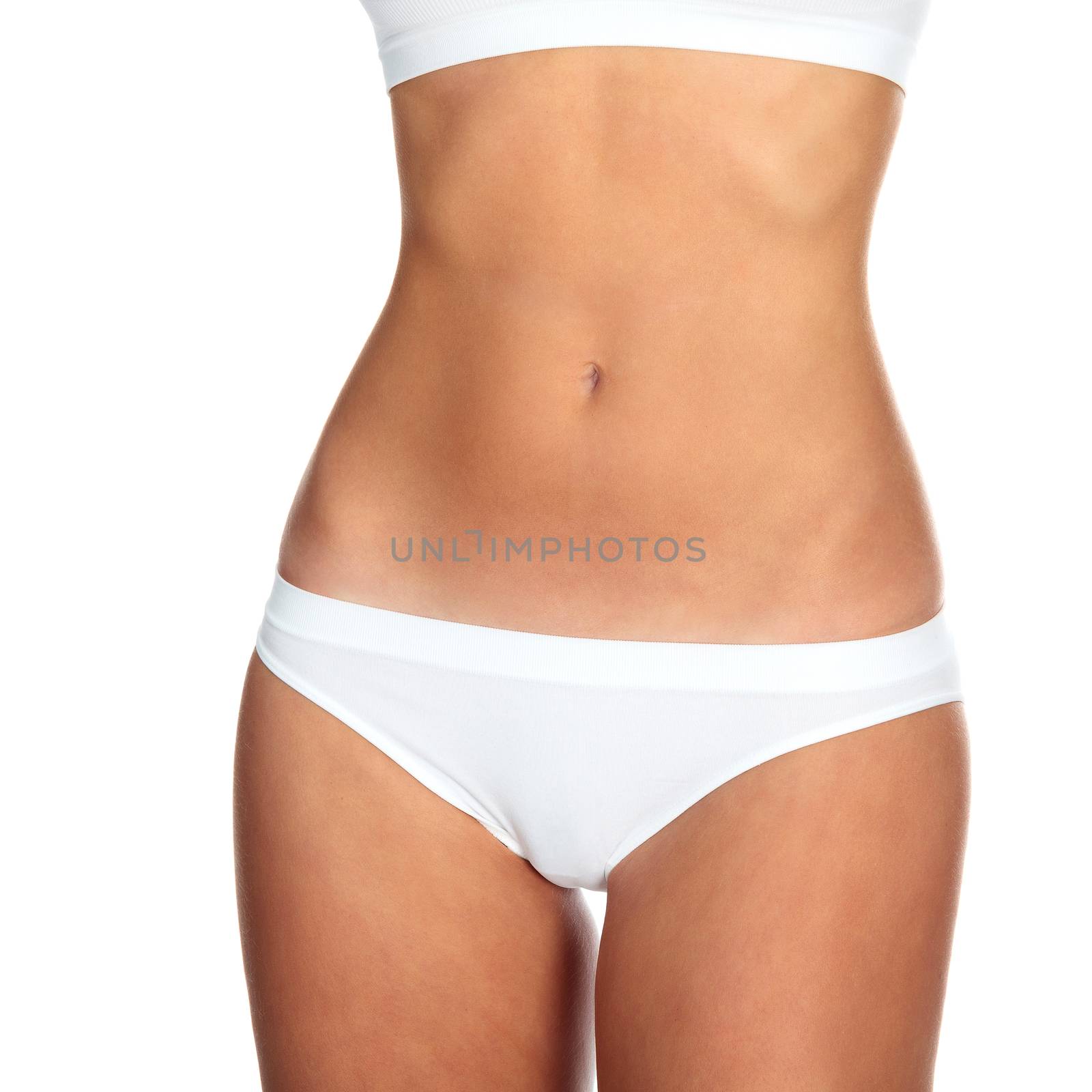 Closeup shot of slim female body against a white background, iso by Nobilior