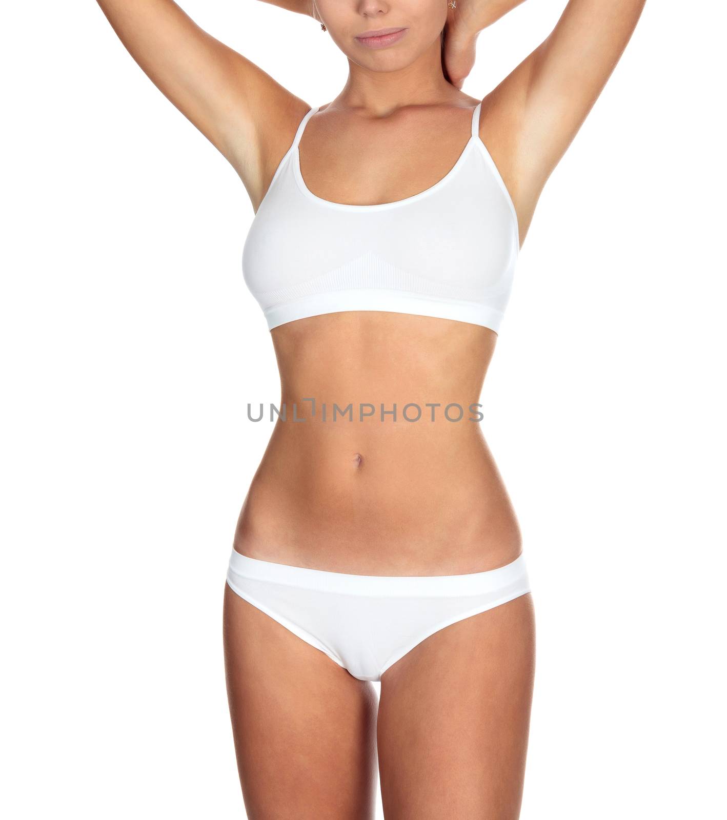 Closeup shot of slim female body against a white background, iso by Nobilior
