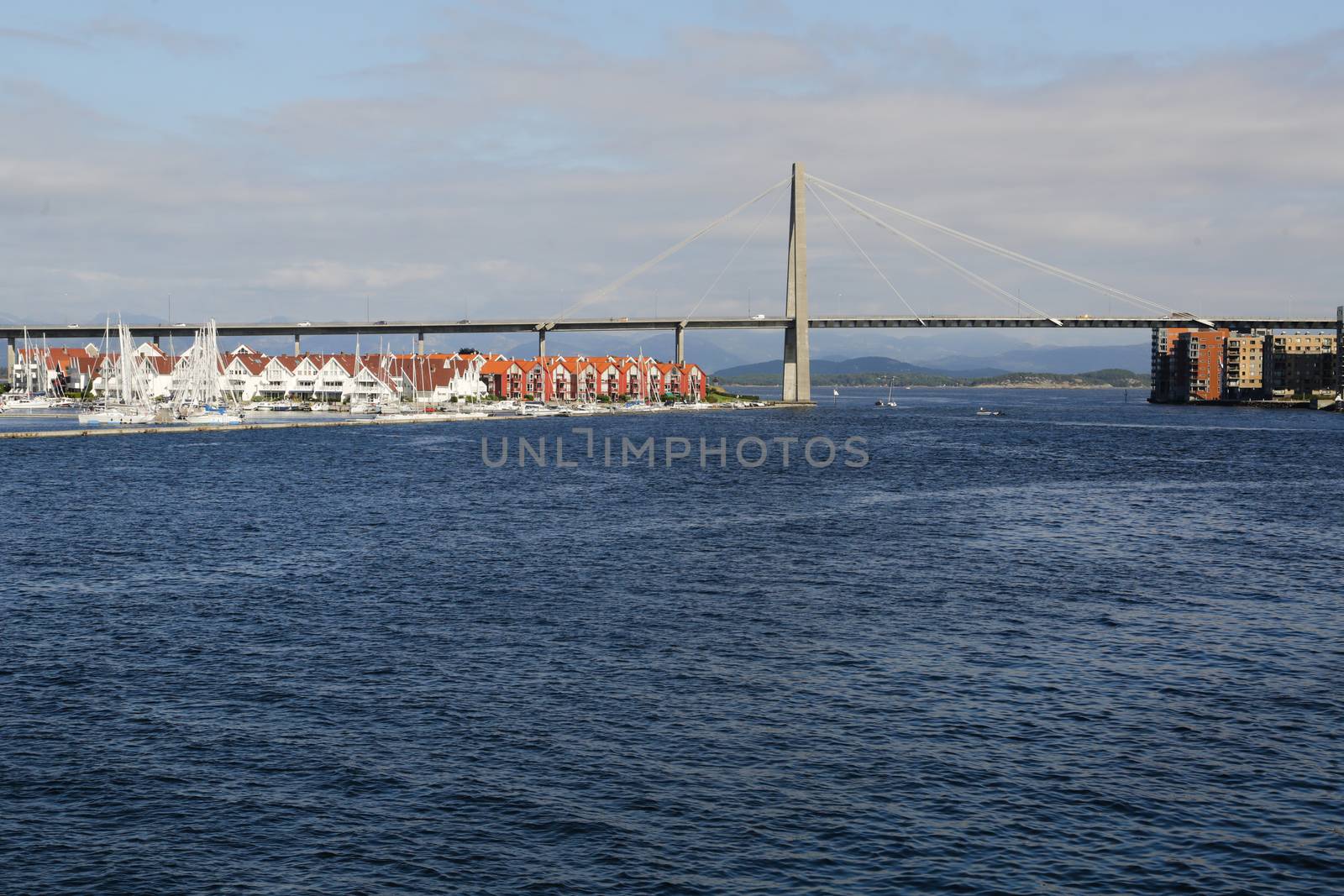 The bridge over the sea in the port of Stavanger, Norway