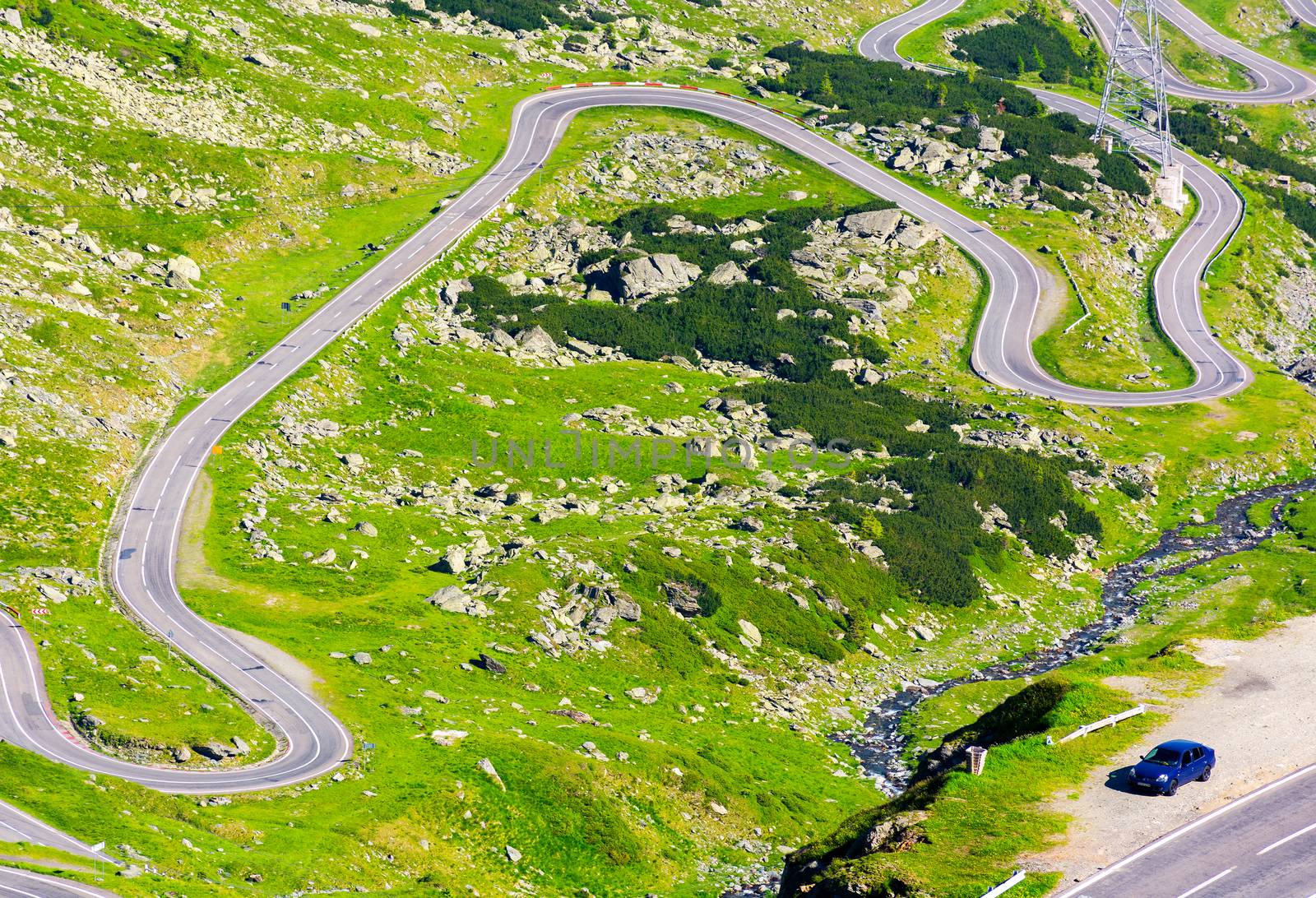 transfagarasan route view from above by Pellinni