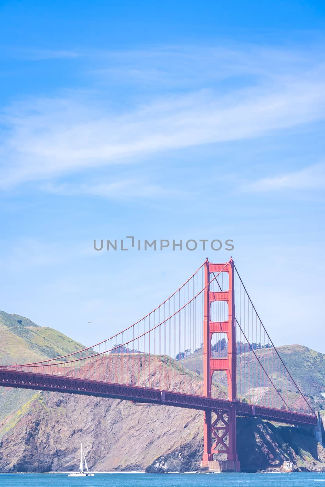 Golden Gate bridge in San Francisco California USA West Coast of Pacific Ocean