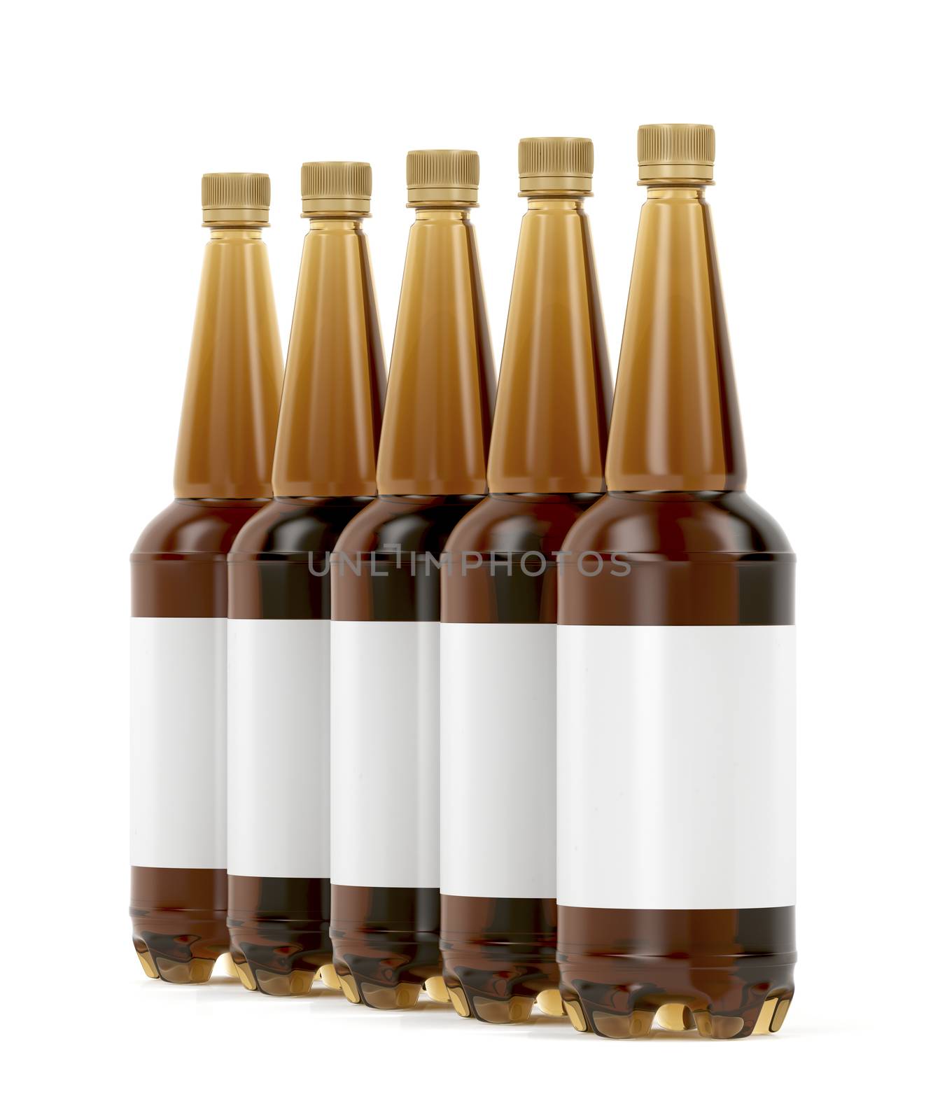 Beer bottles with blank labels  by magraphics