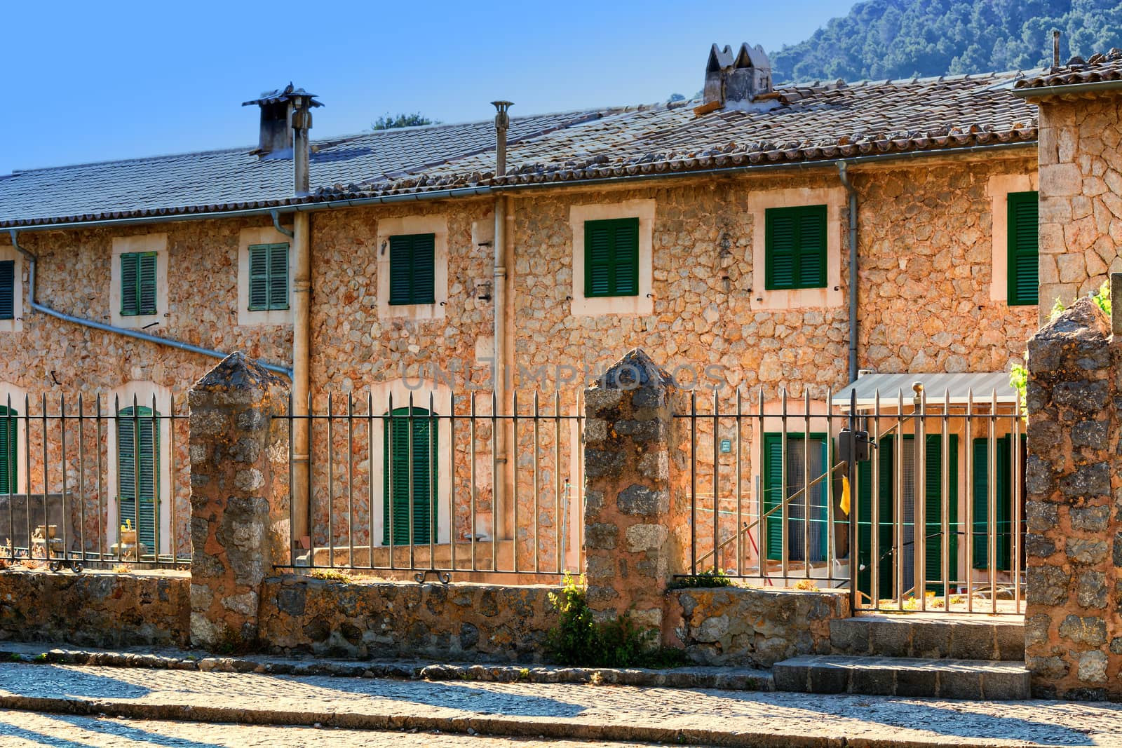 A beautiful building in Valldemossa, famous old Mediterranean village of Mallorca.