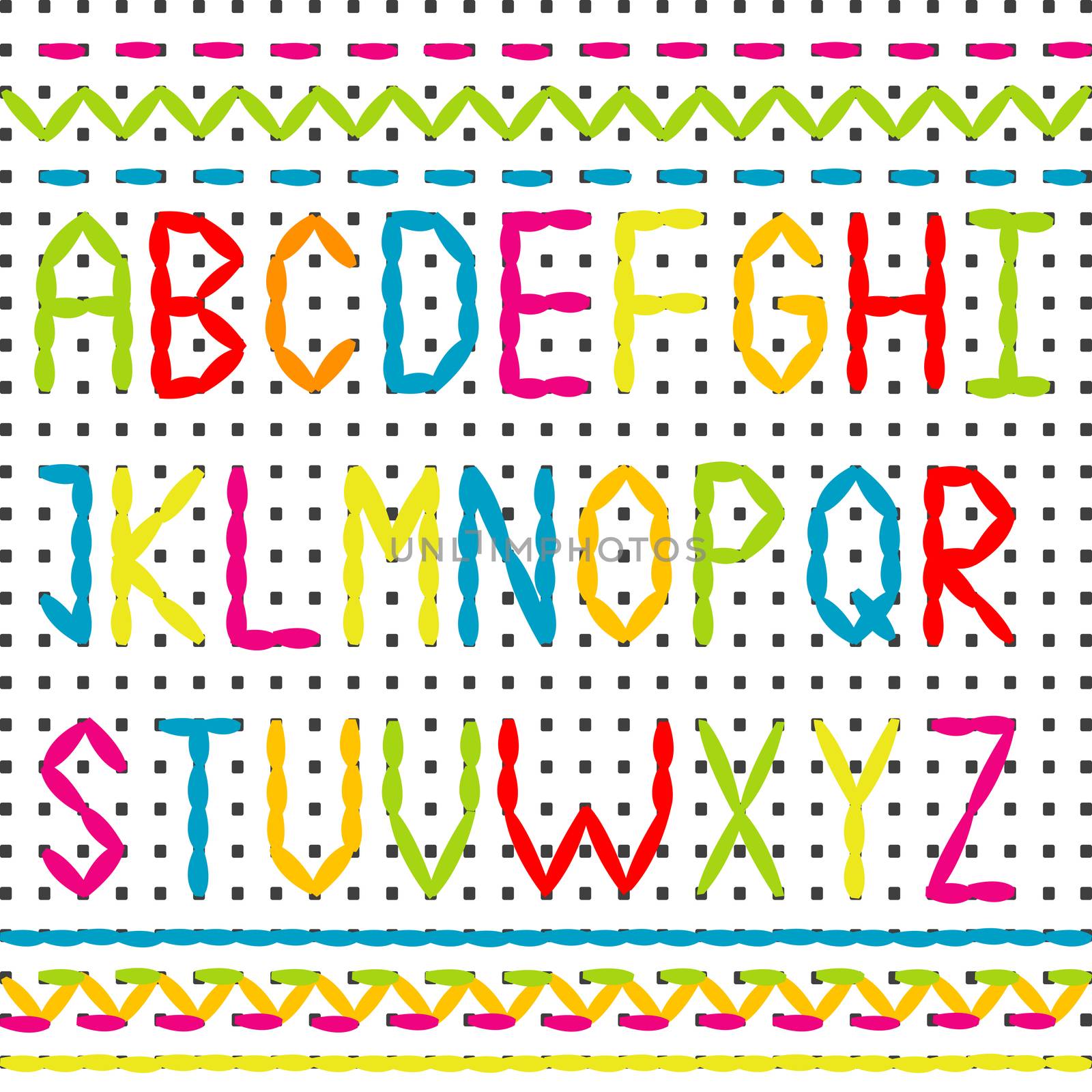 Embroidered alphabet and borders by hibrida13