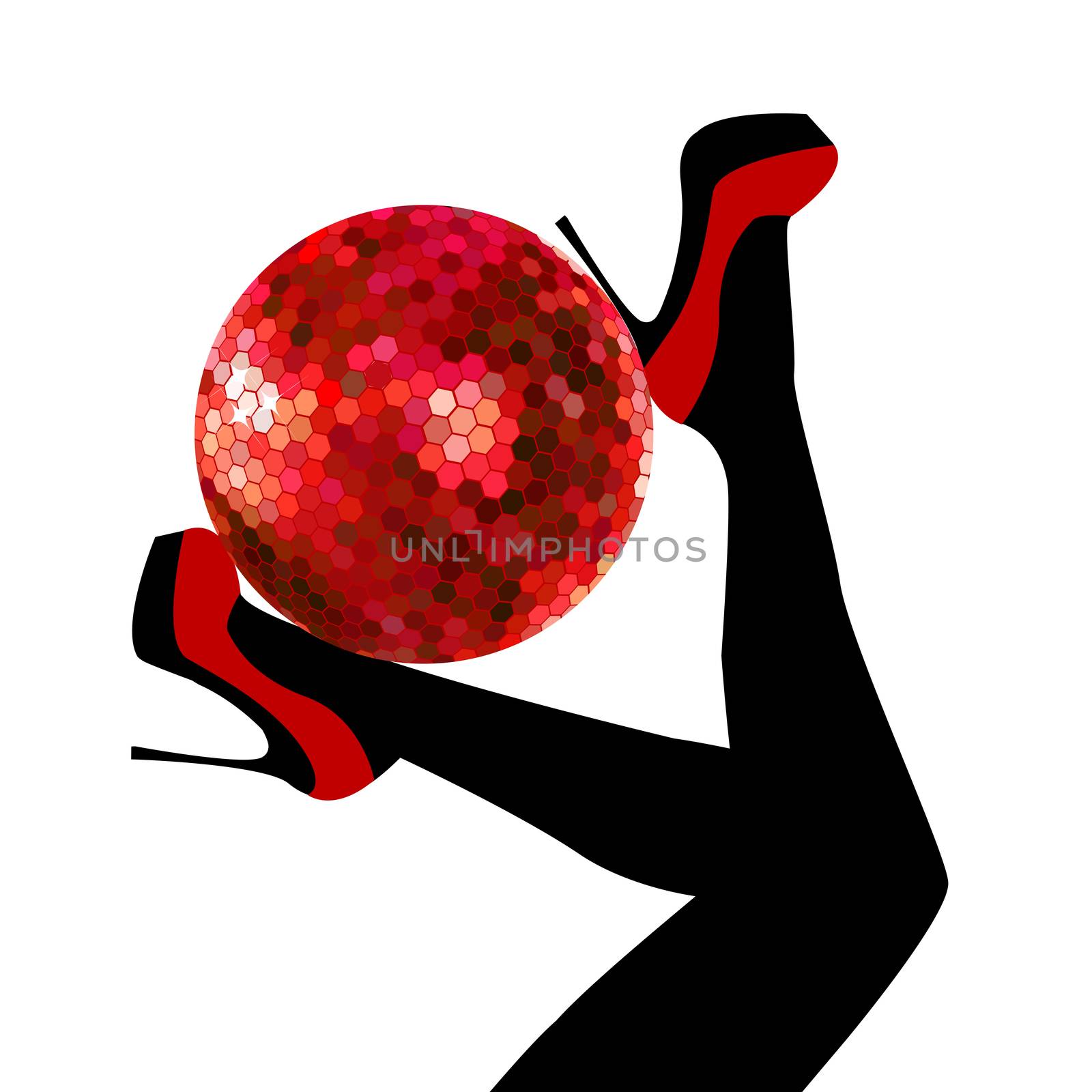 Woman legs holding a disco ball by hibrida13