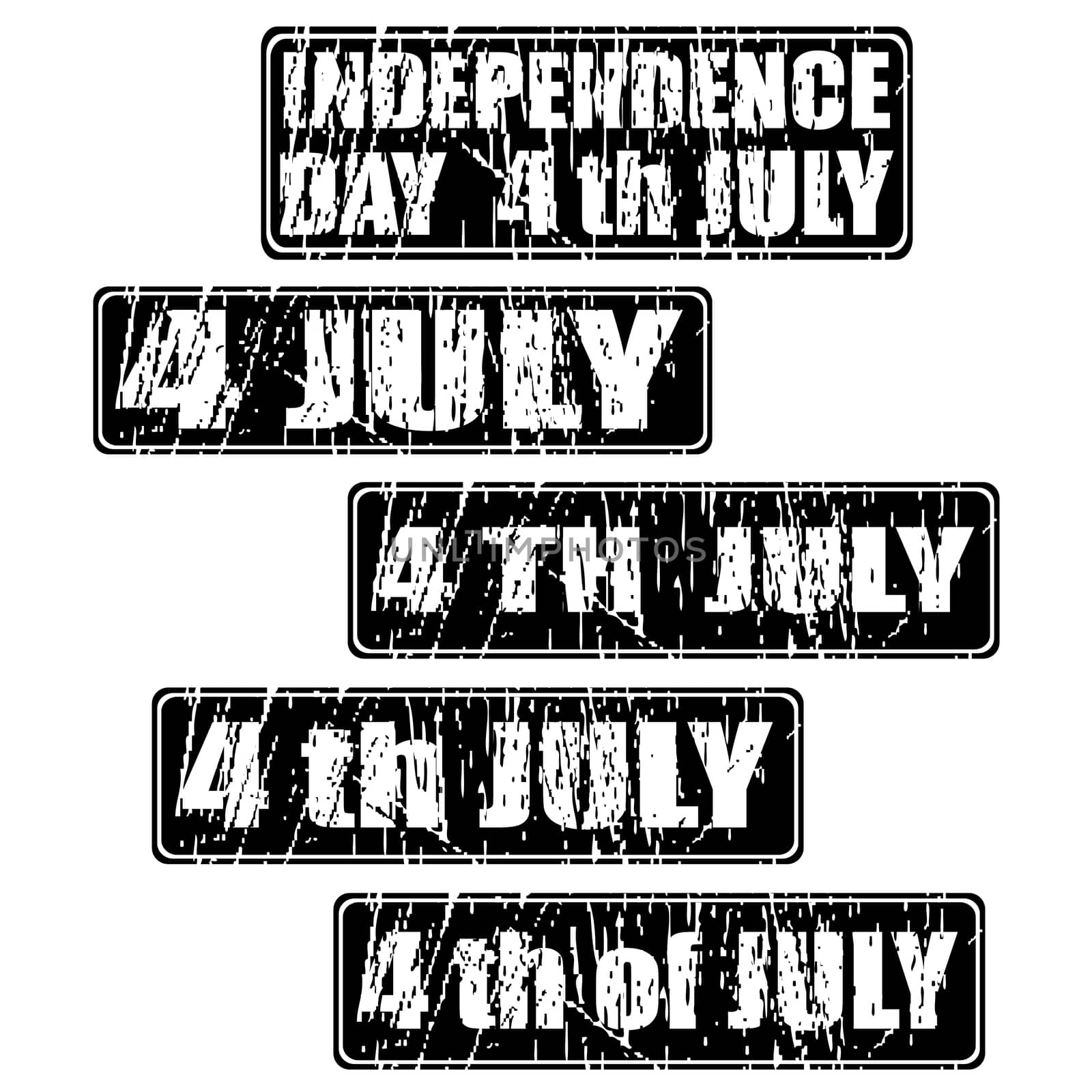 4th of July celebration rubber stamp set