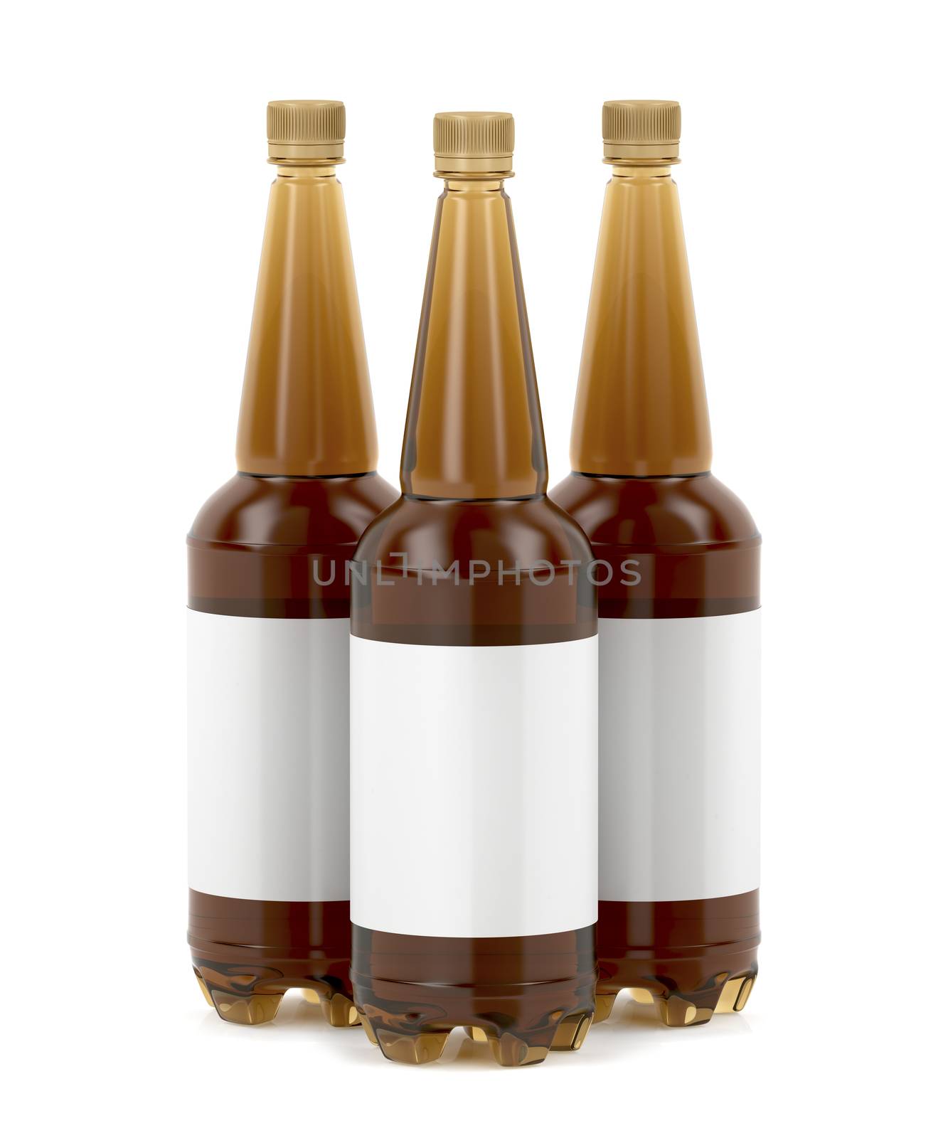 Big beer bottles with blank labels by magraphics