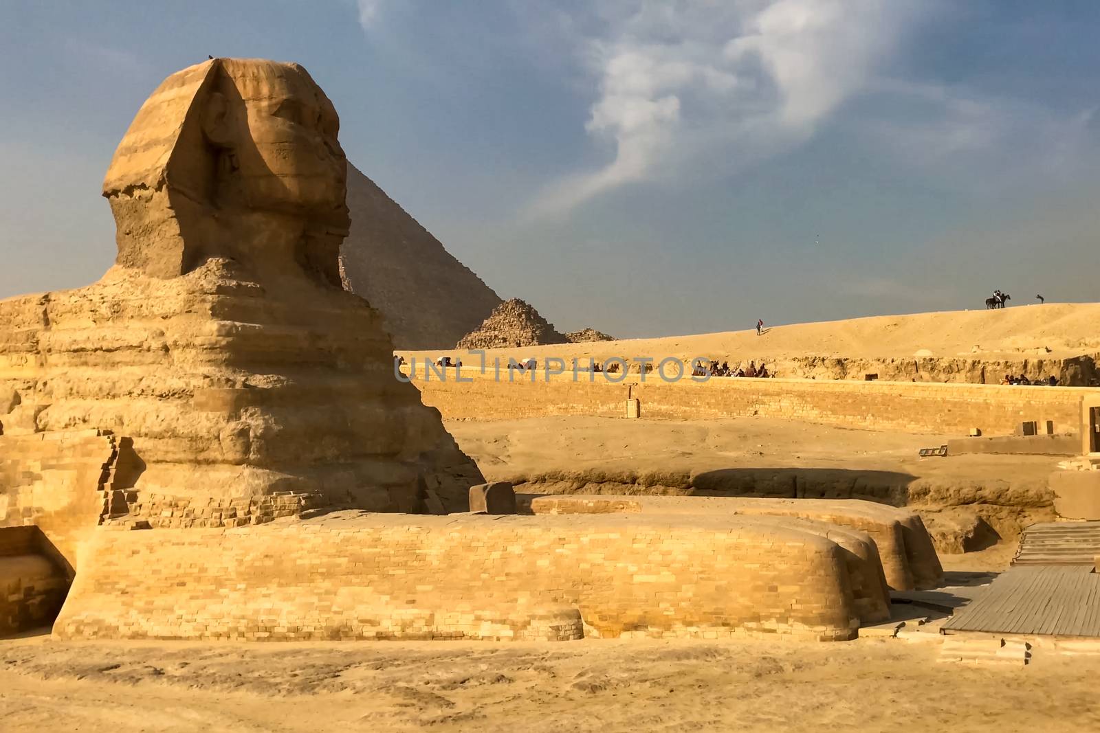 The Great Sphinx. Egyptian Sphinx. The seventh wonder of the world. Ancient megaliths.