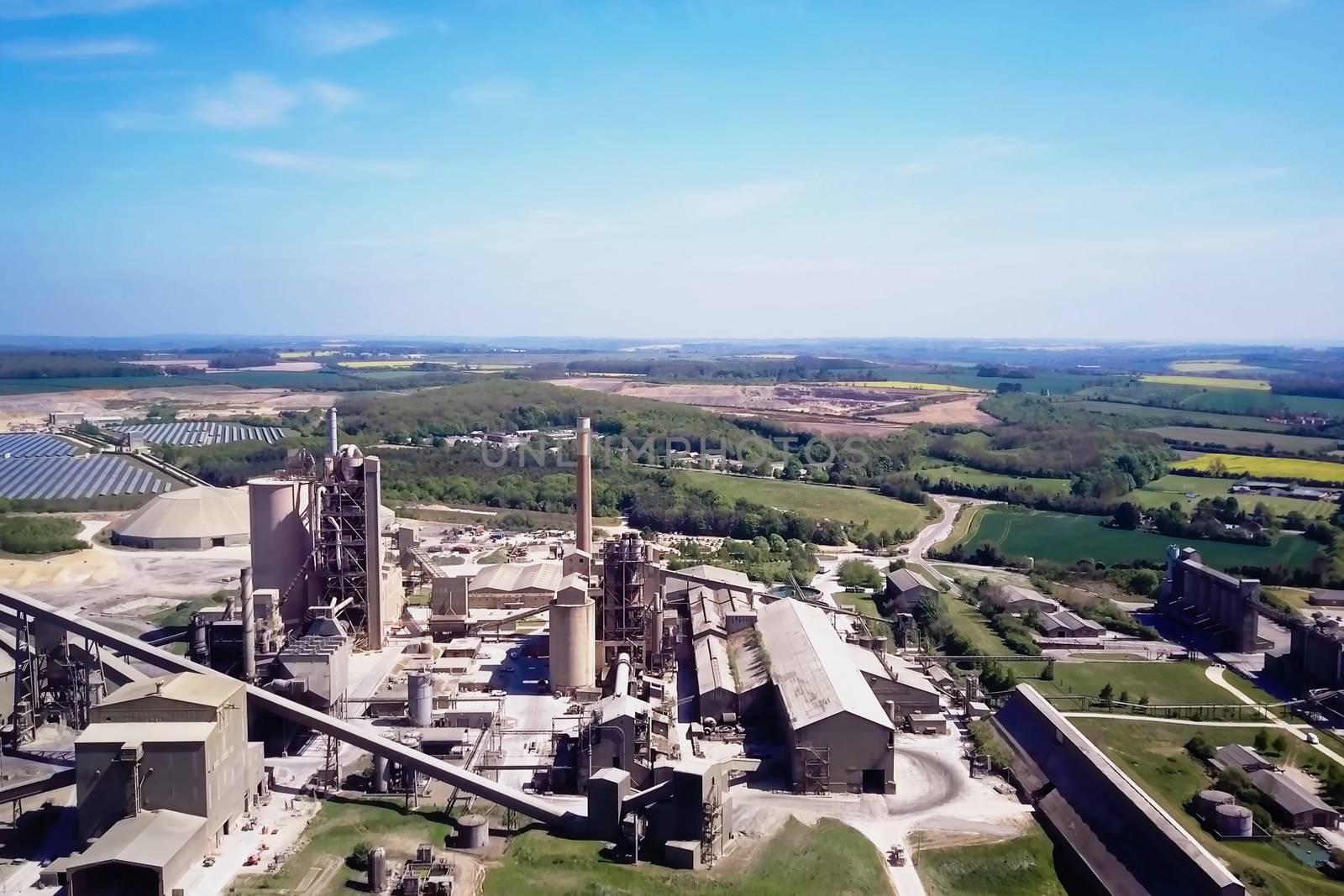 Large cement plant. The production of cement on an industrial scale in the factory by nyrok