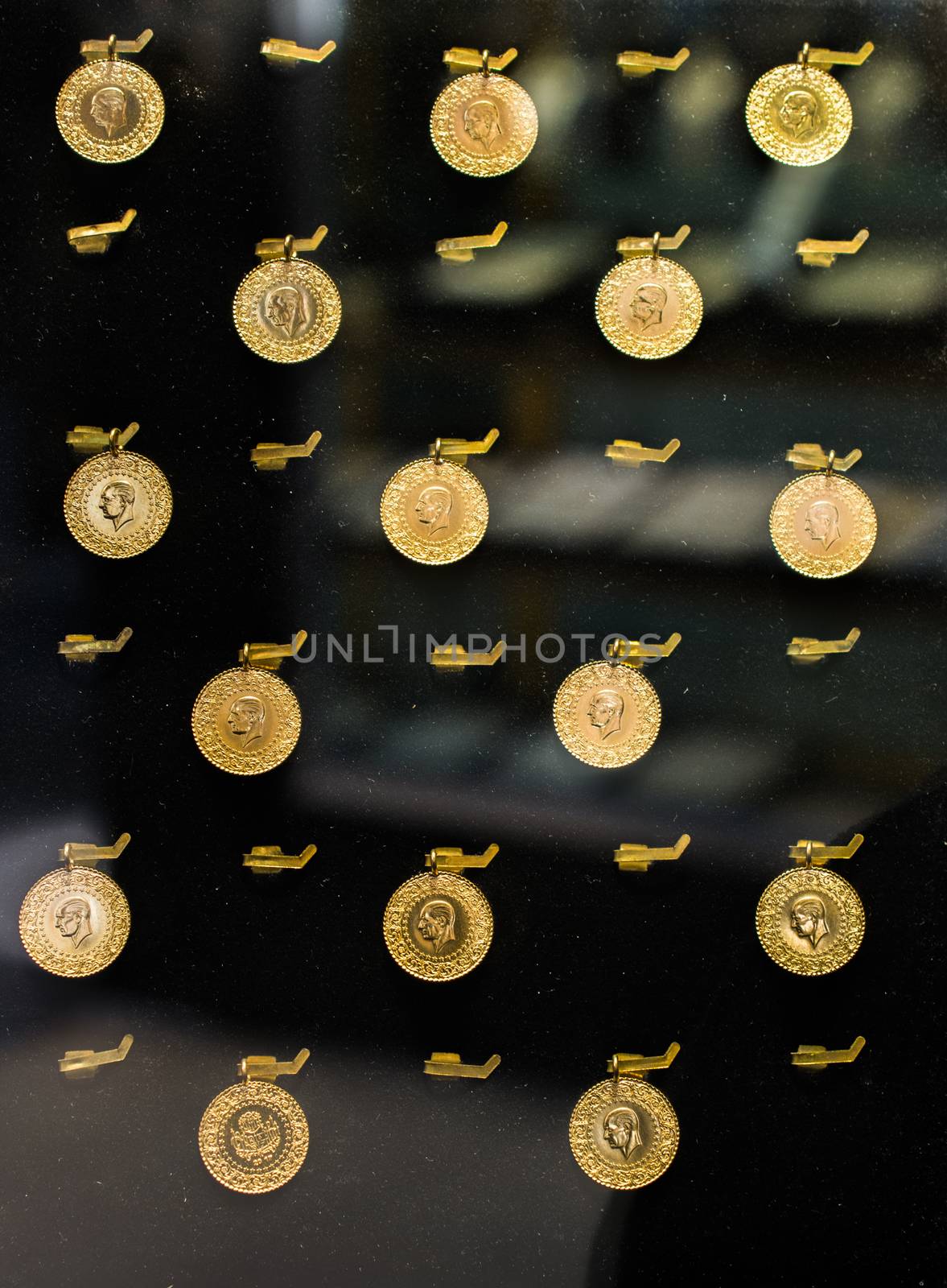 Plenty of geniune gold coins are in the view