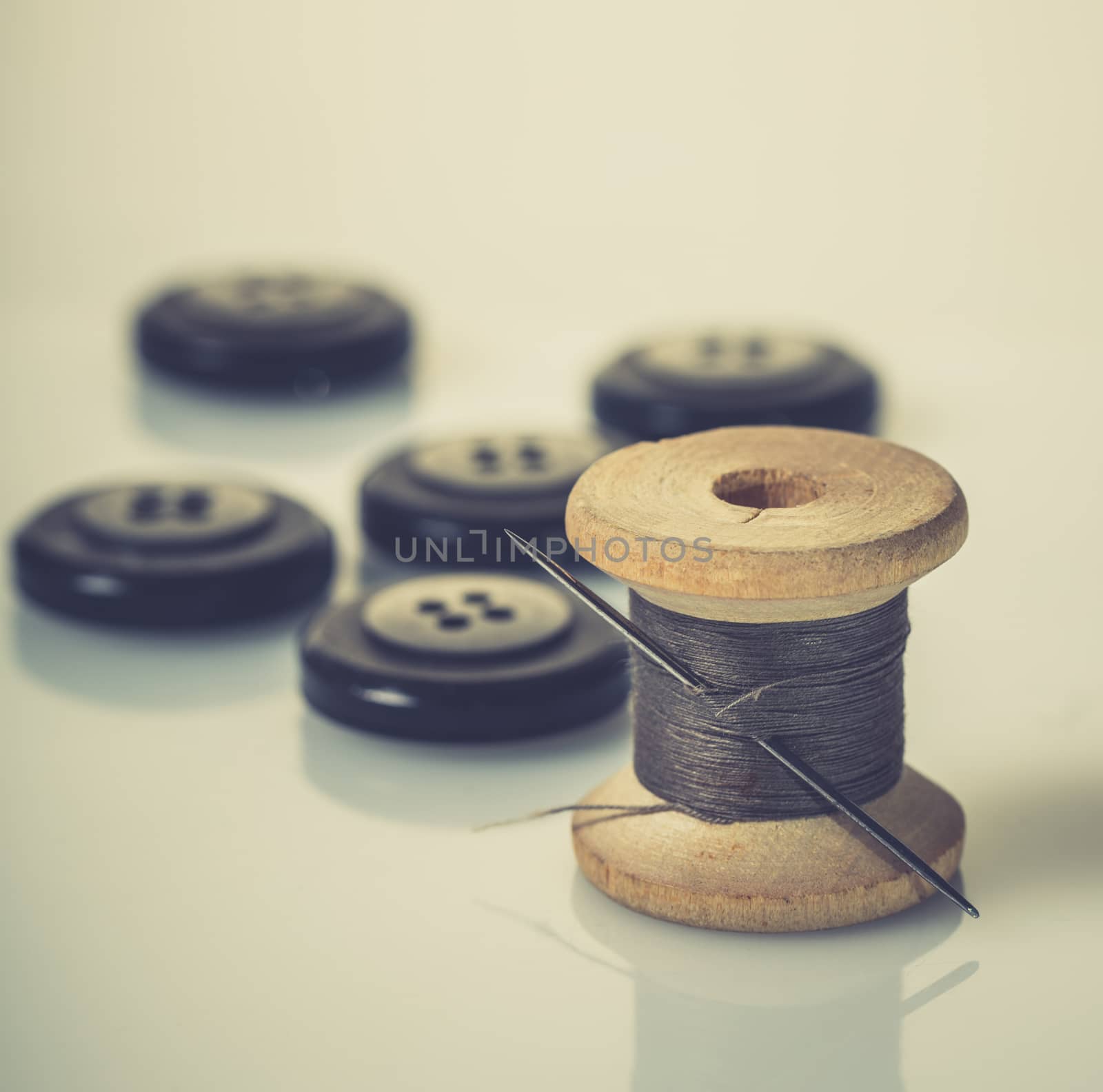 spool of thread and buttons  by MegaArt