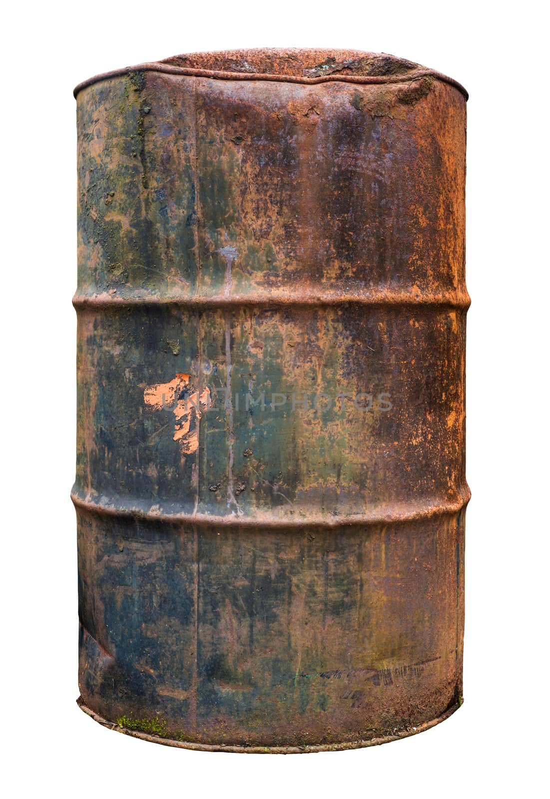 Isolated Rusty Old Barrel by mrdoomits