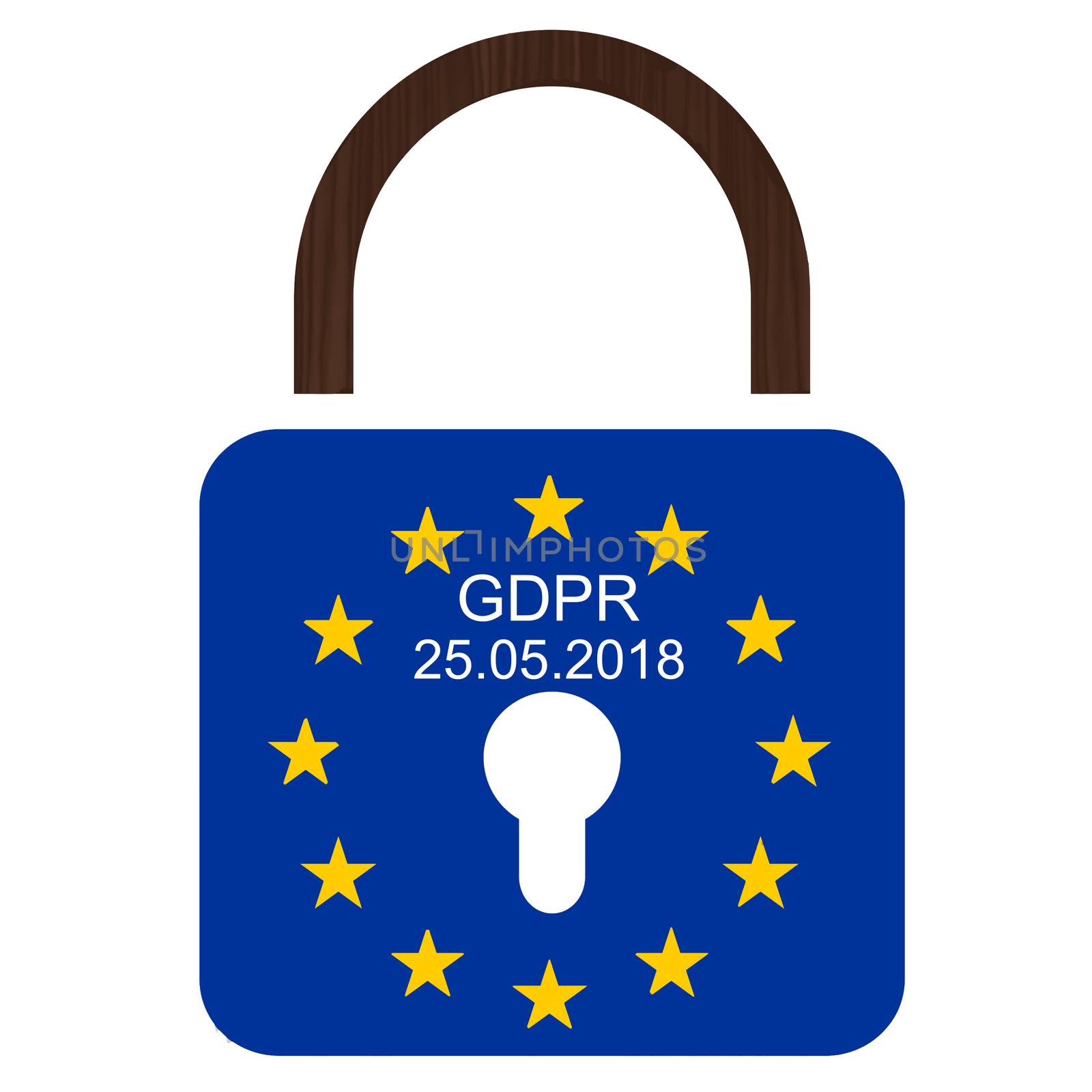 European flag with text GDPR and 25.05.2018