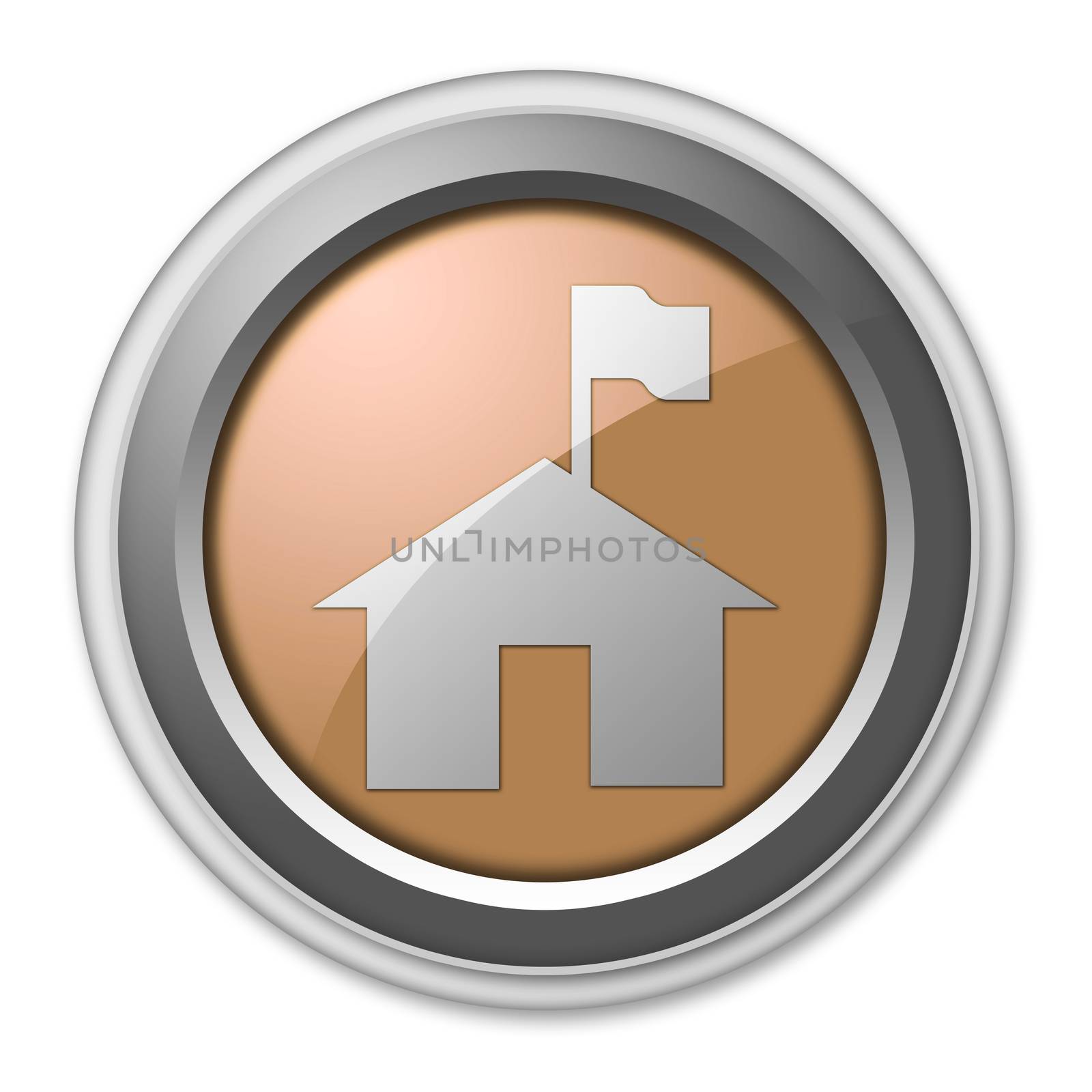 Icon, Button, Pictogram with Ranger Station symbol