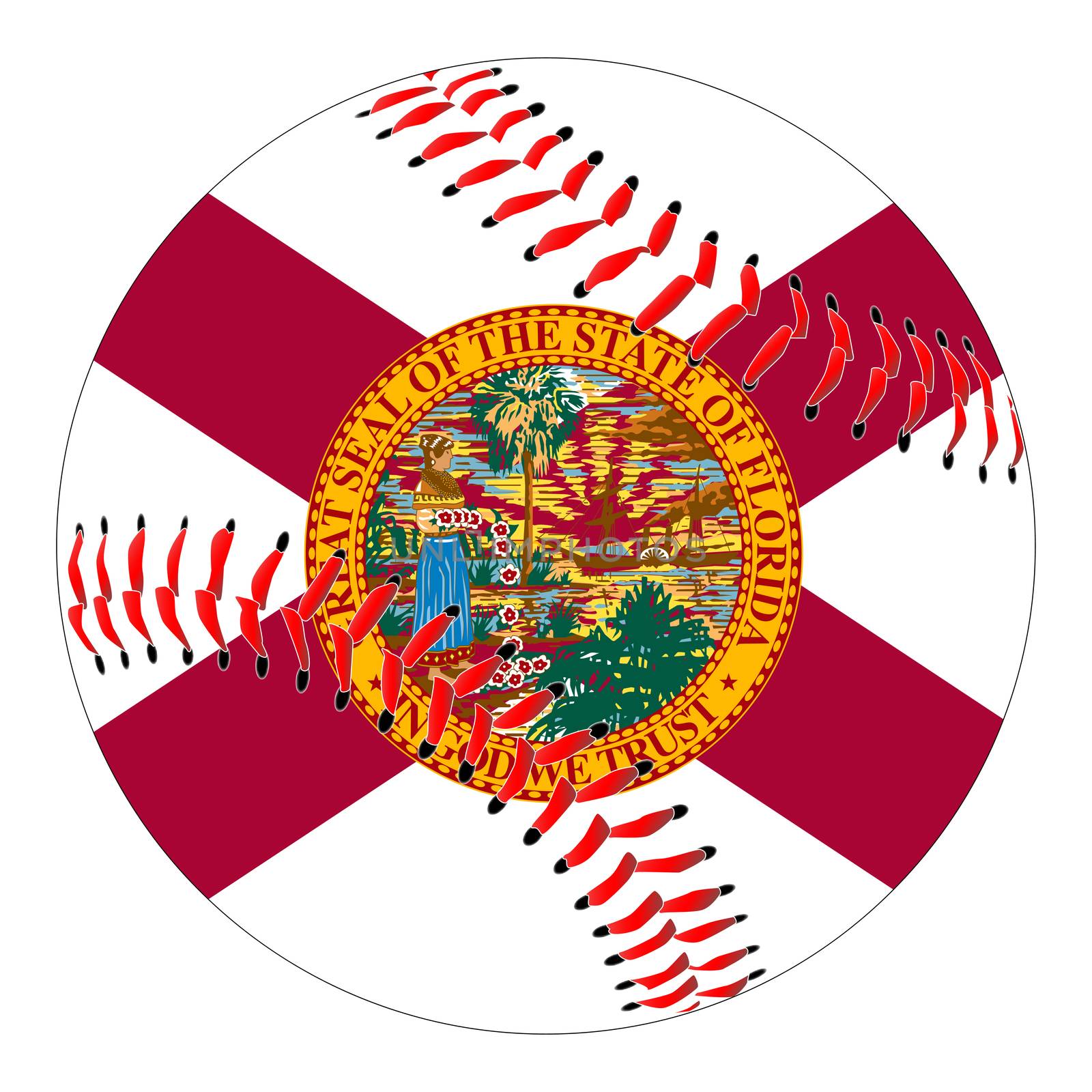 Florida Flag Baseball by Bigalbaloo