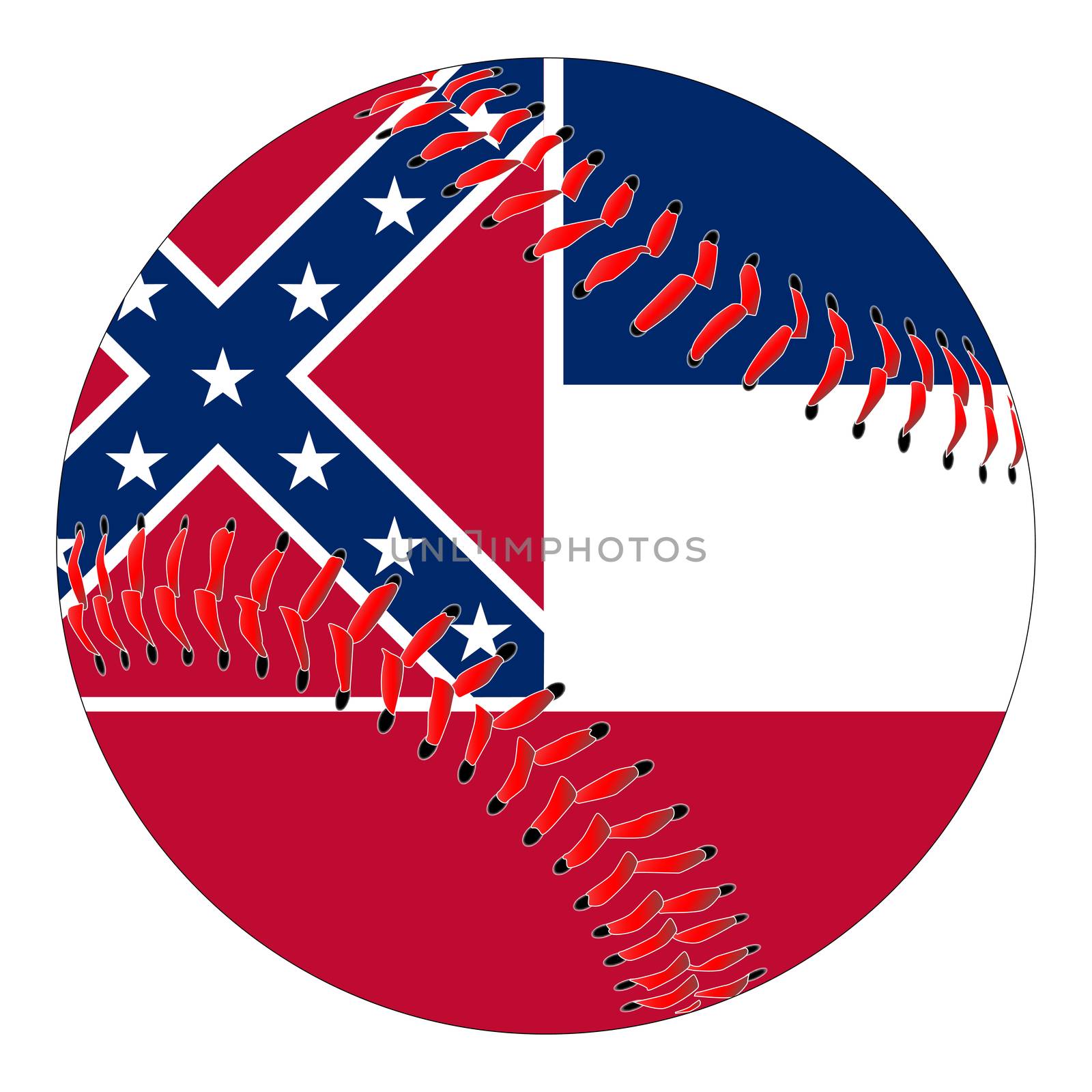 Mississippi Flag Baseball by Bigalbaloo