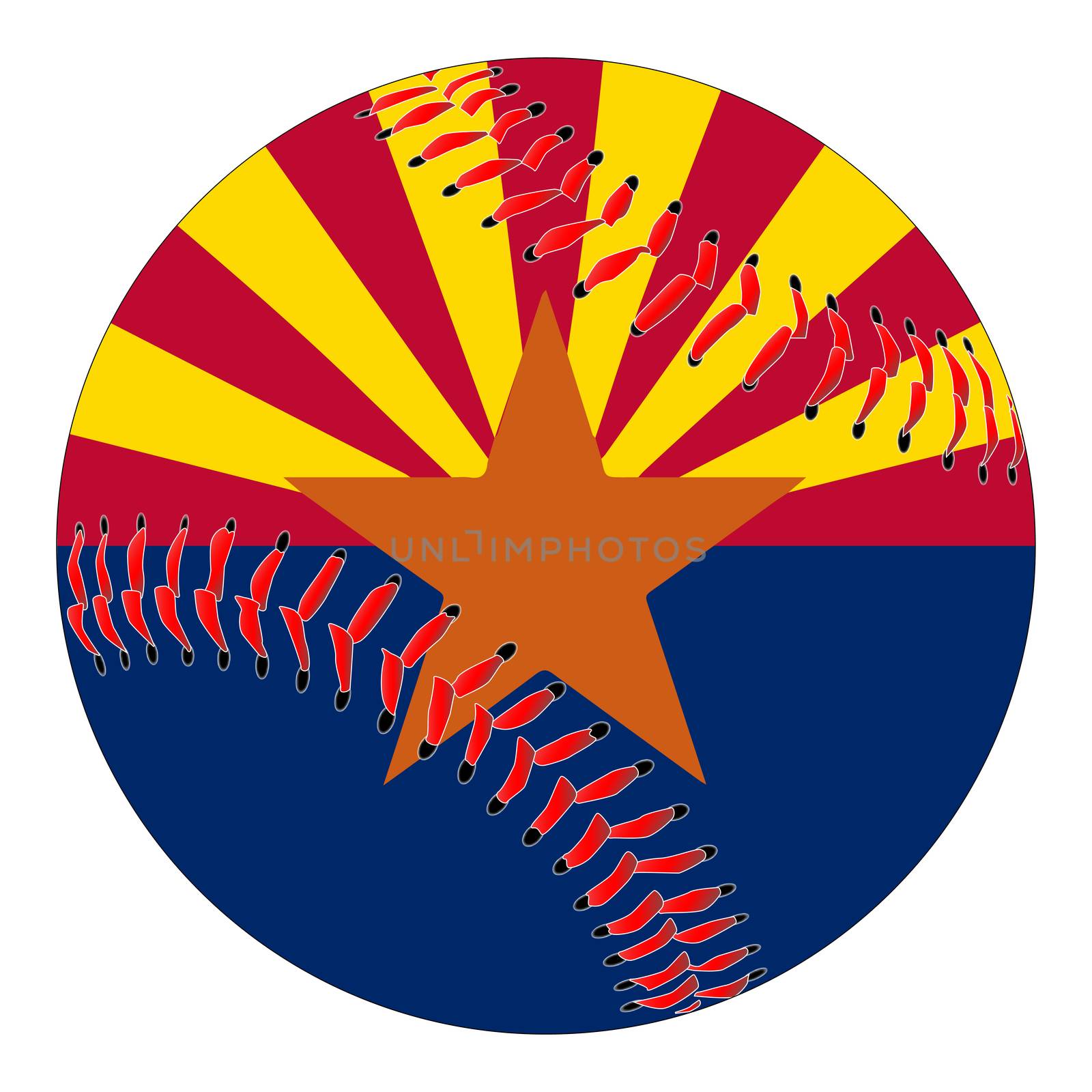 Arizona Flag Baseball by Bigalbaloo