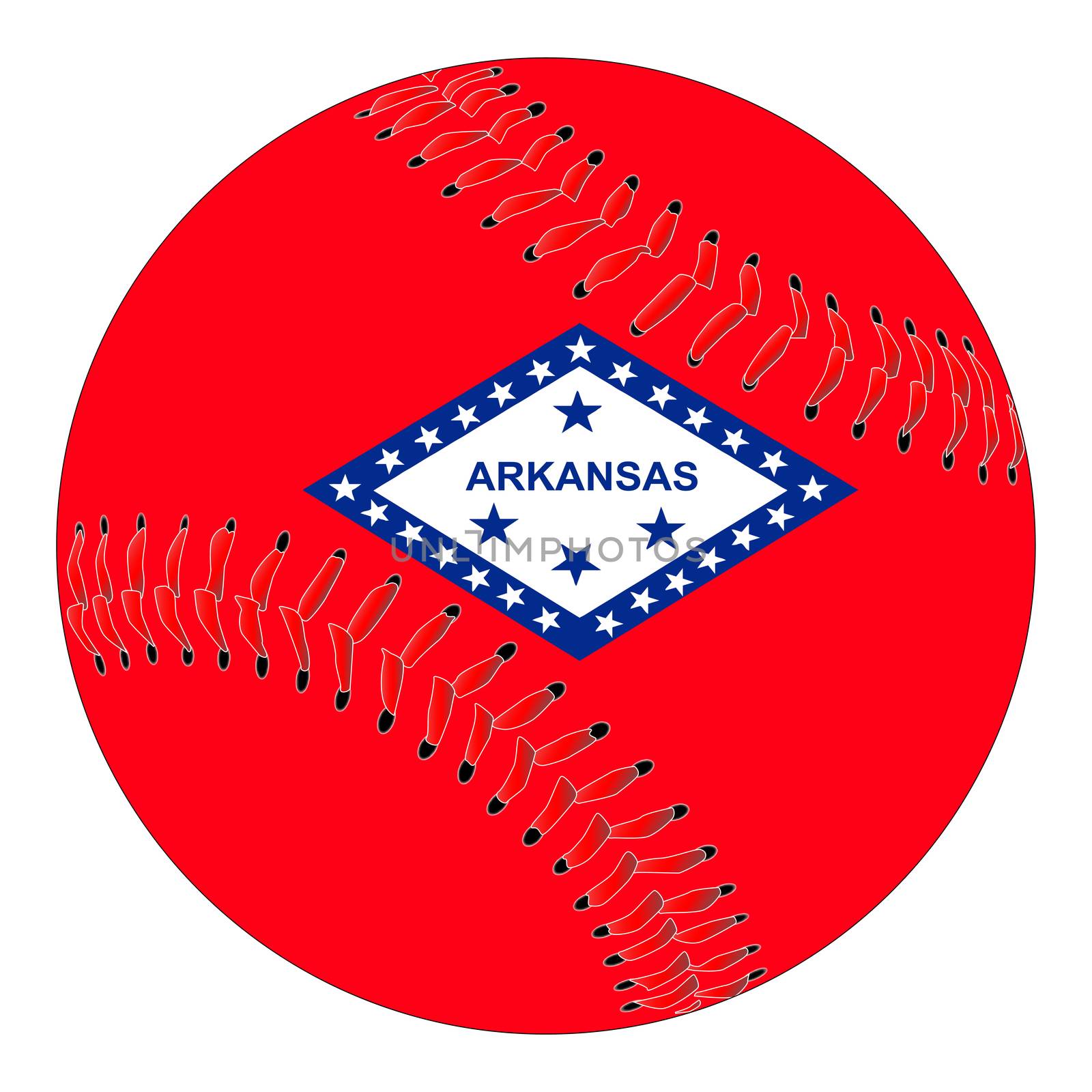 Arkansas Flag Baseball by Bigalbaloo