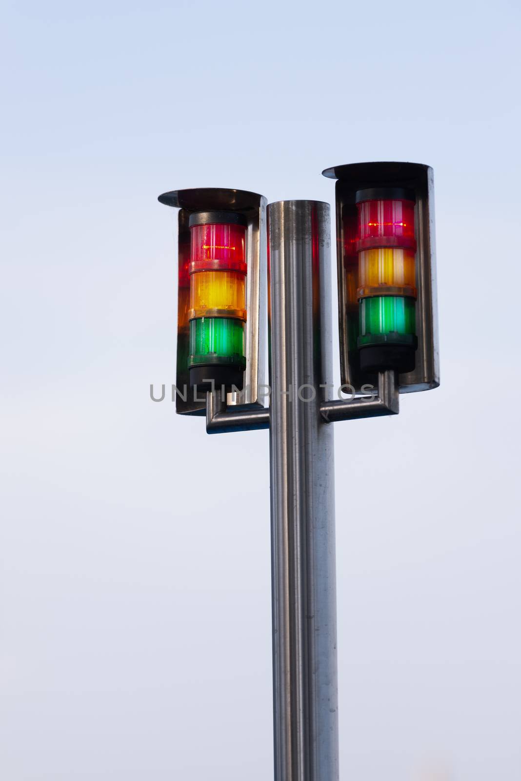 Warning light alarm for machines, equipment white background by asafaric