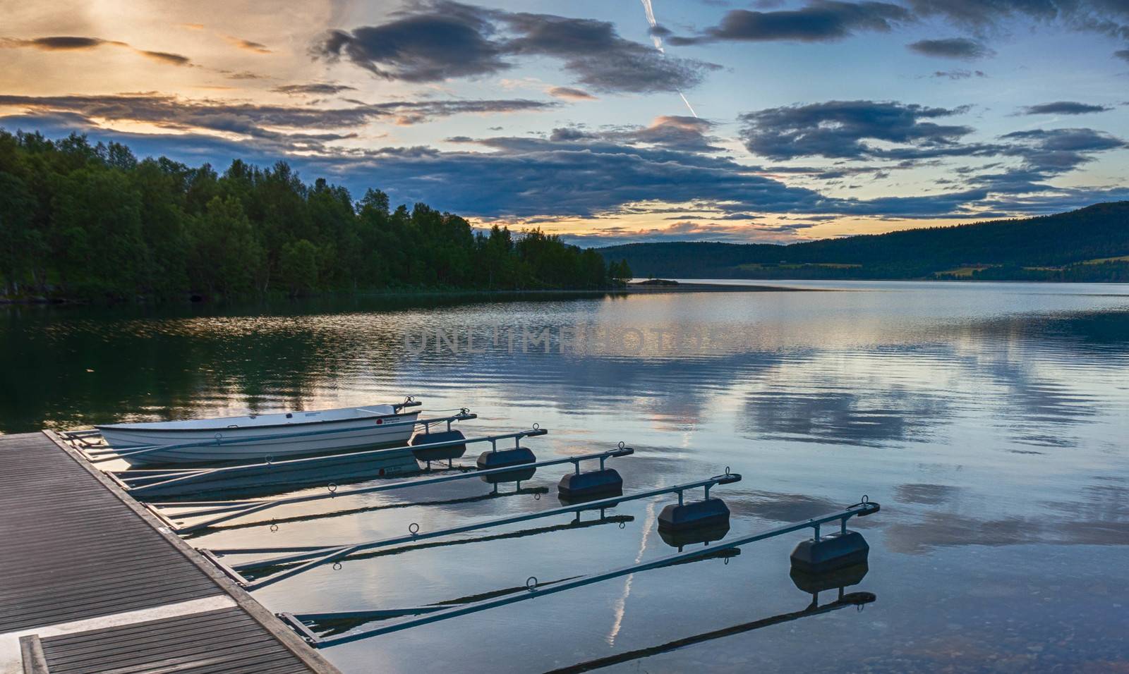 Romantic lake landscape in europe by javax