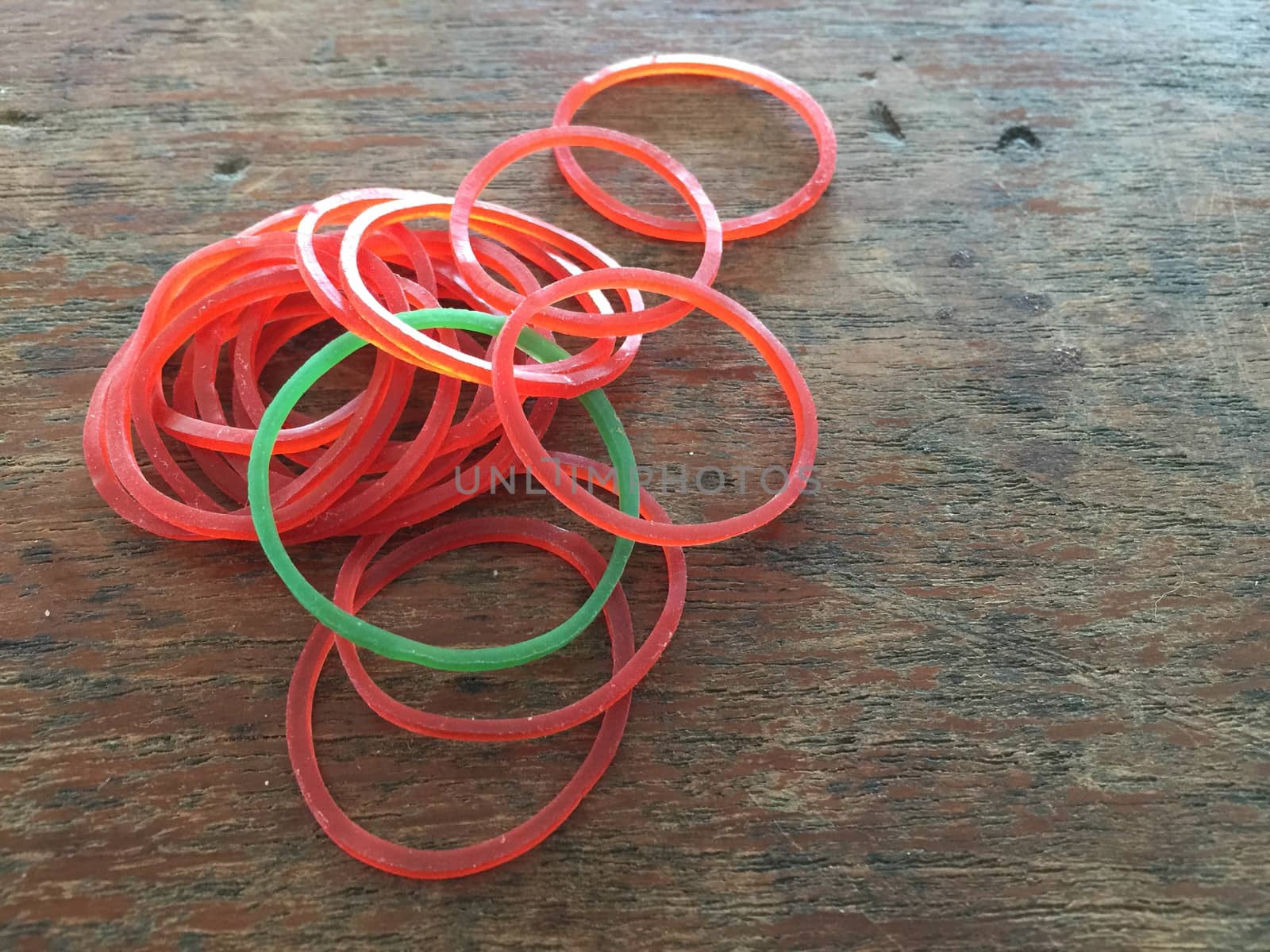 The color of the rubber band