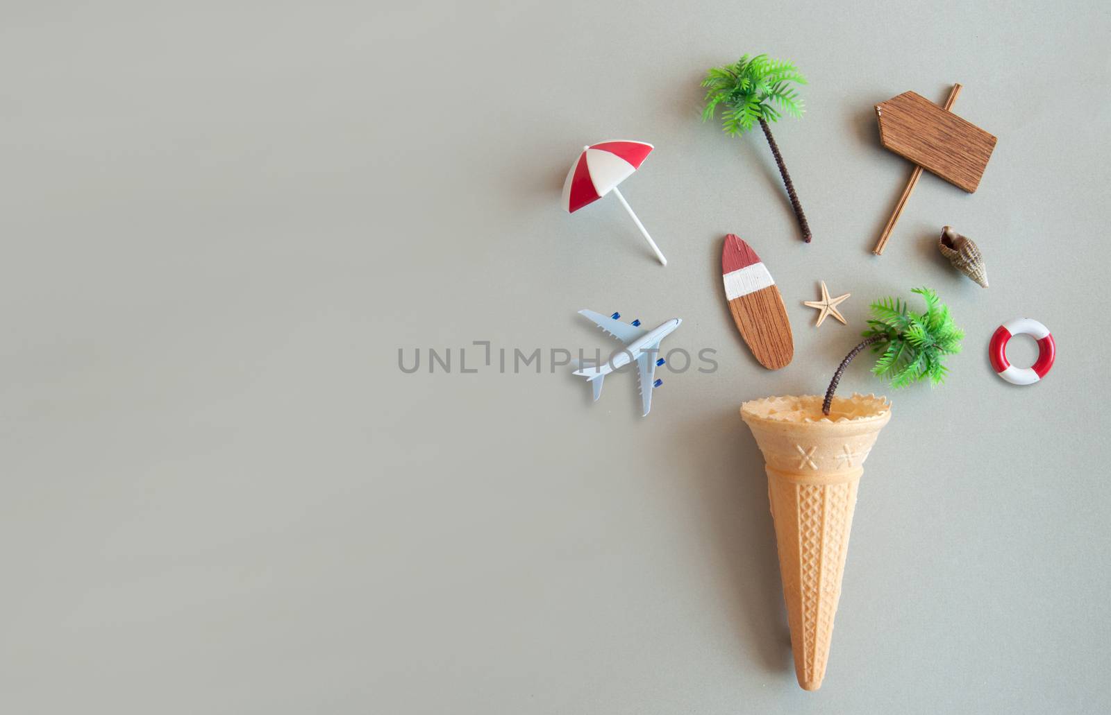 Icecream cone summer background by unikpix