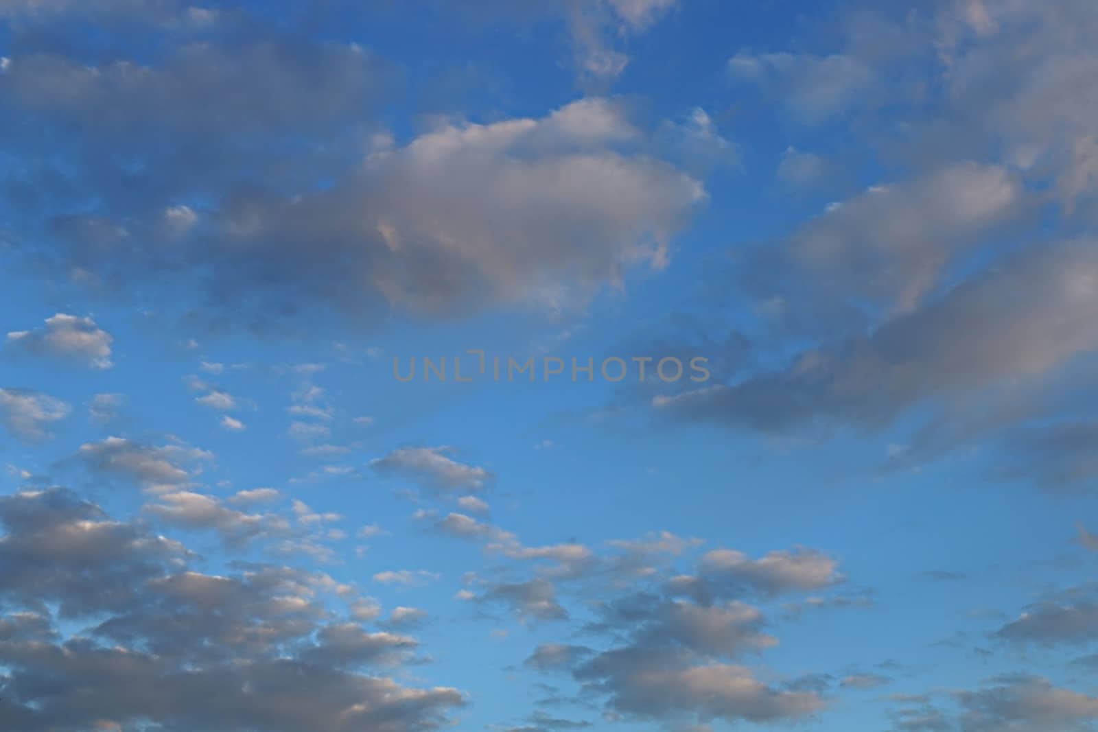 Blue sky background with tiny clouds by ivo_13