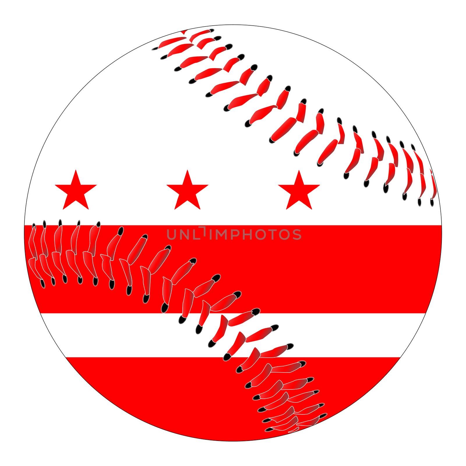 Washington DC Flag Baseball by Bigalbaloo