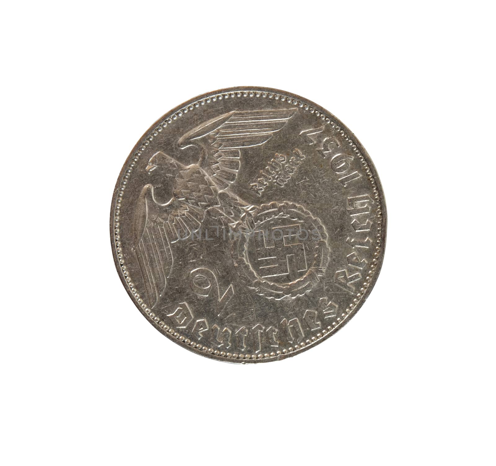 German Two Marks coin from 1937.