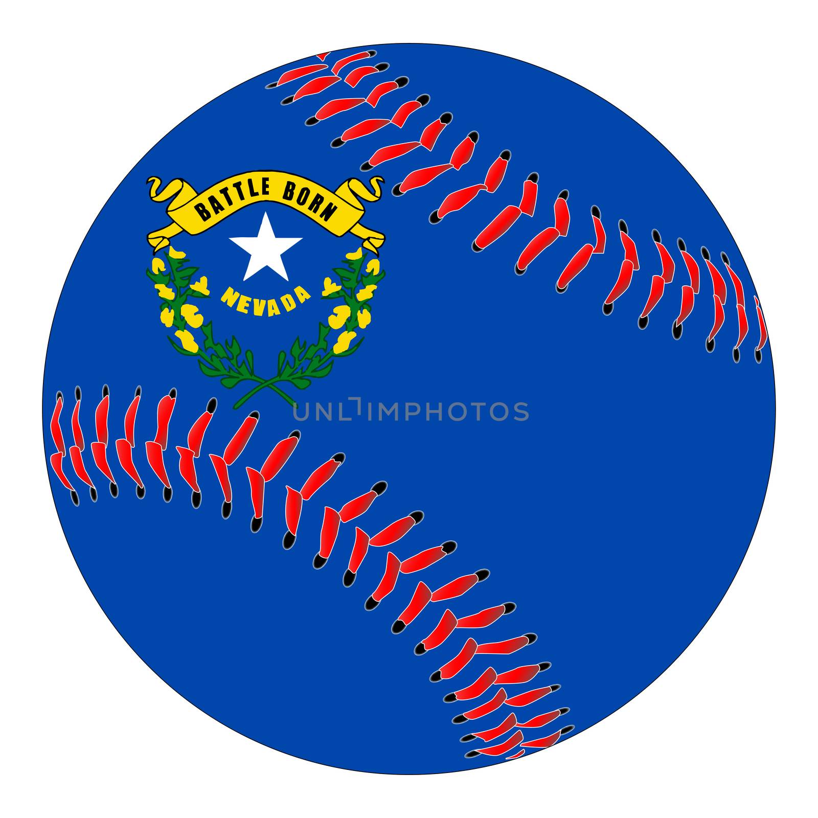 Nevada Flag Baseball by Bigalbaloo