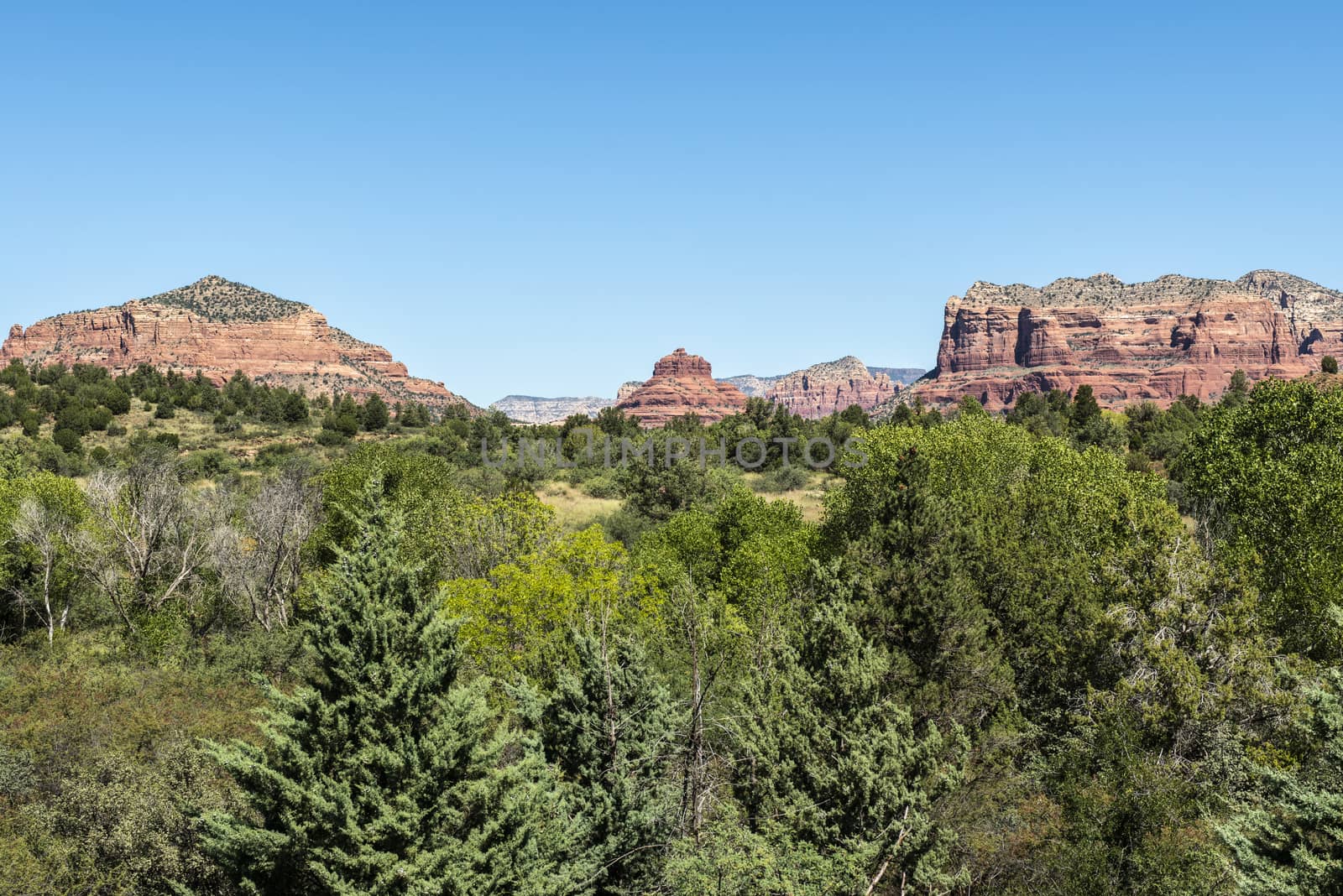 View from Red Rock Park Ranger Station of Castle Rock, Bell Rock by Njean