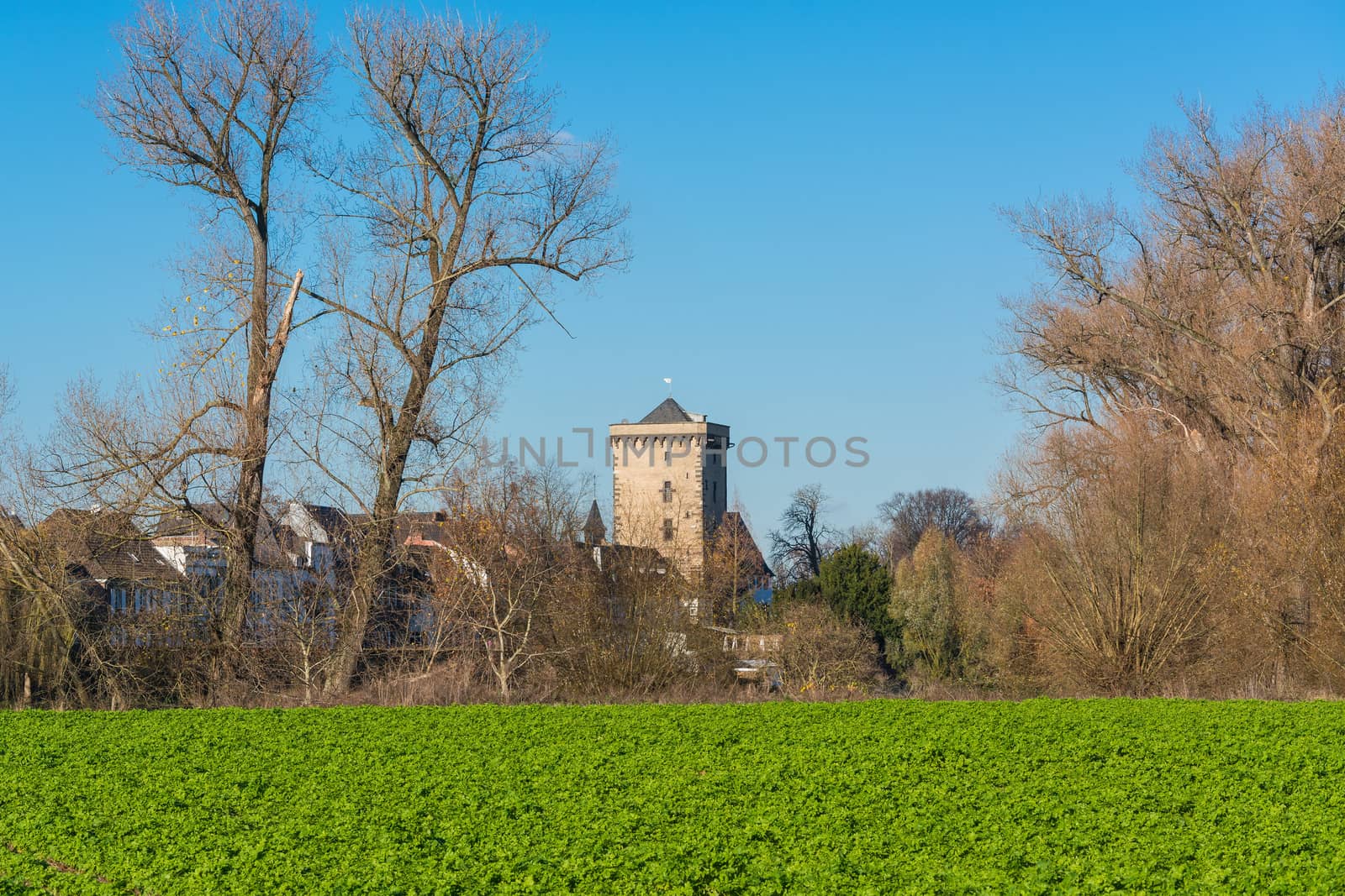 The medieval village of Zons am Rhein near Dusseldorf and Neuss, Rhineland, Germany