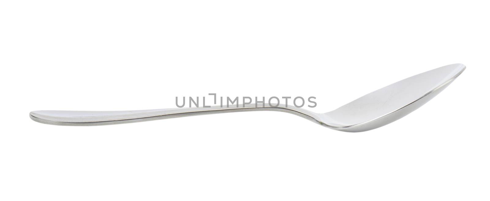 empty table spoon on white background