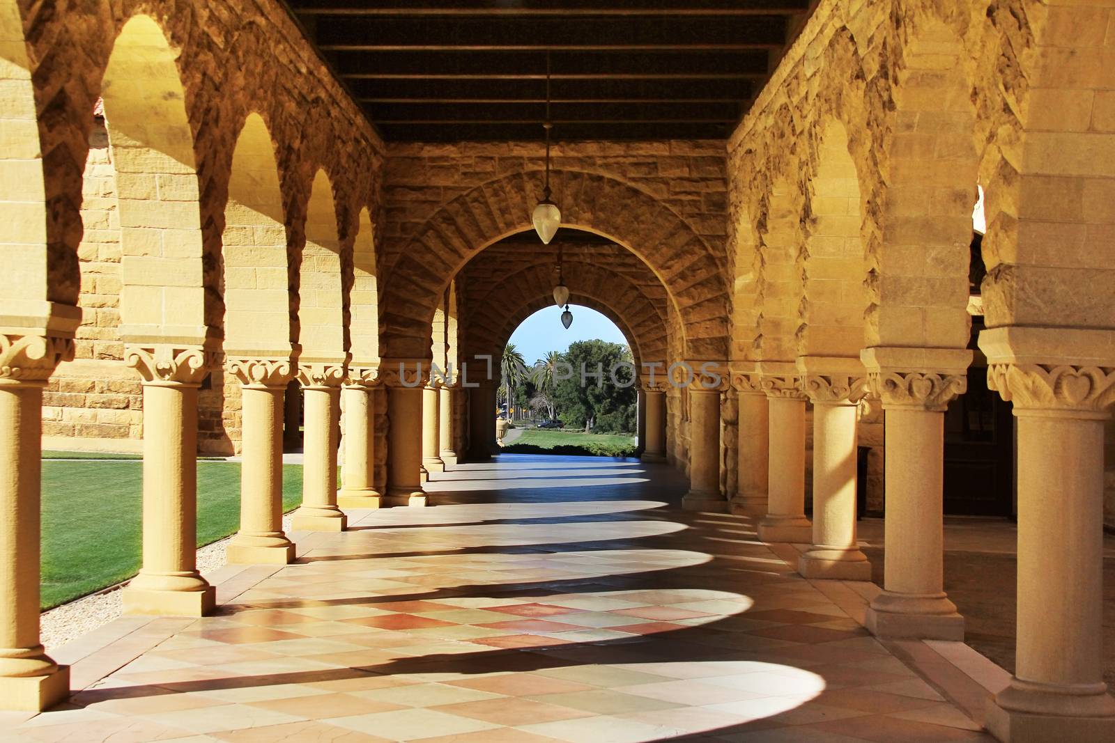 Stanford University California at late afternoon. Palo Alto