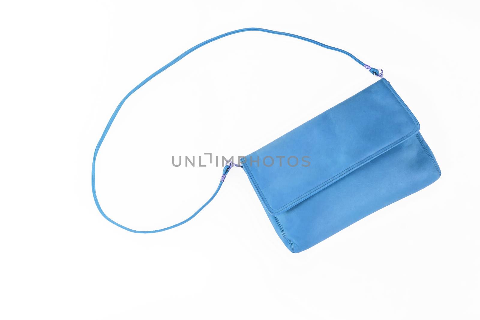 colorful fashionable clutch bag isolated on white background.