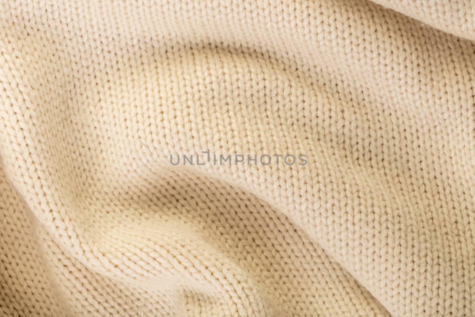 woolen knitted fabric close-up by MegaArt