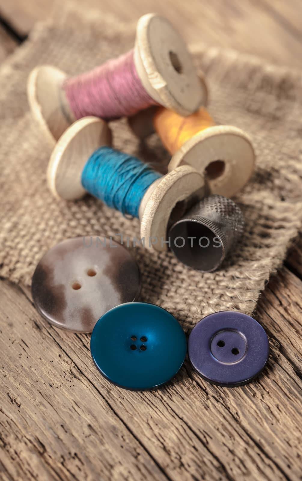 spool of threads and buttons  by MegaArt
