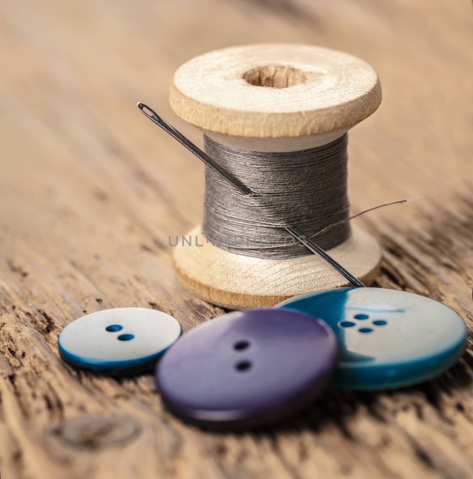 spool of threads and buttons  by MegaArt