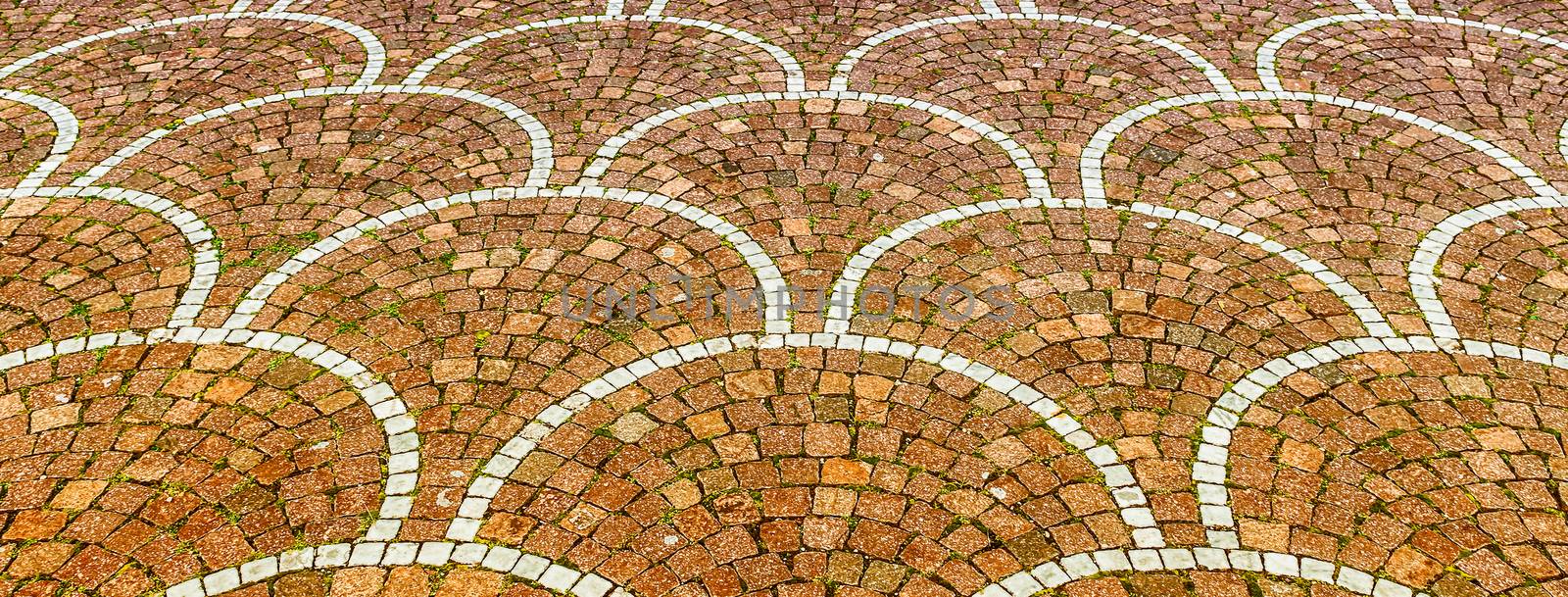 Sampietrini pavement in Rome, Italy. May be used as background