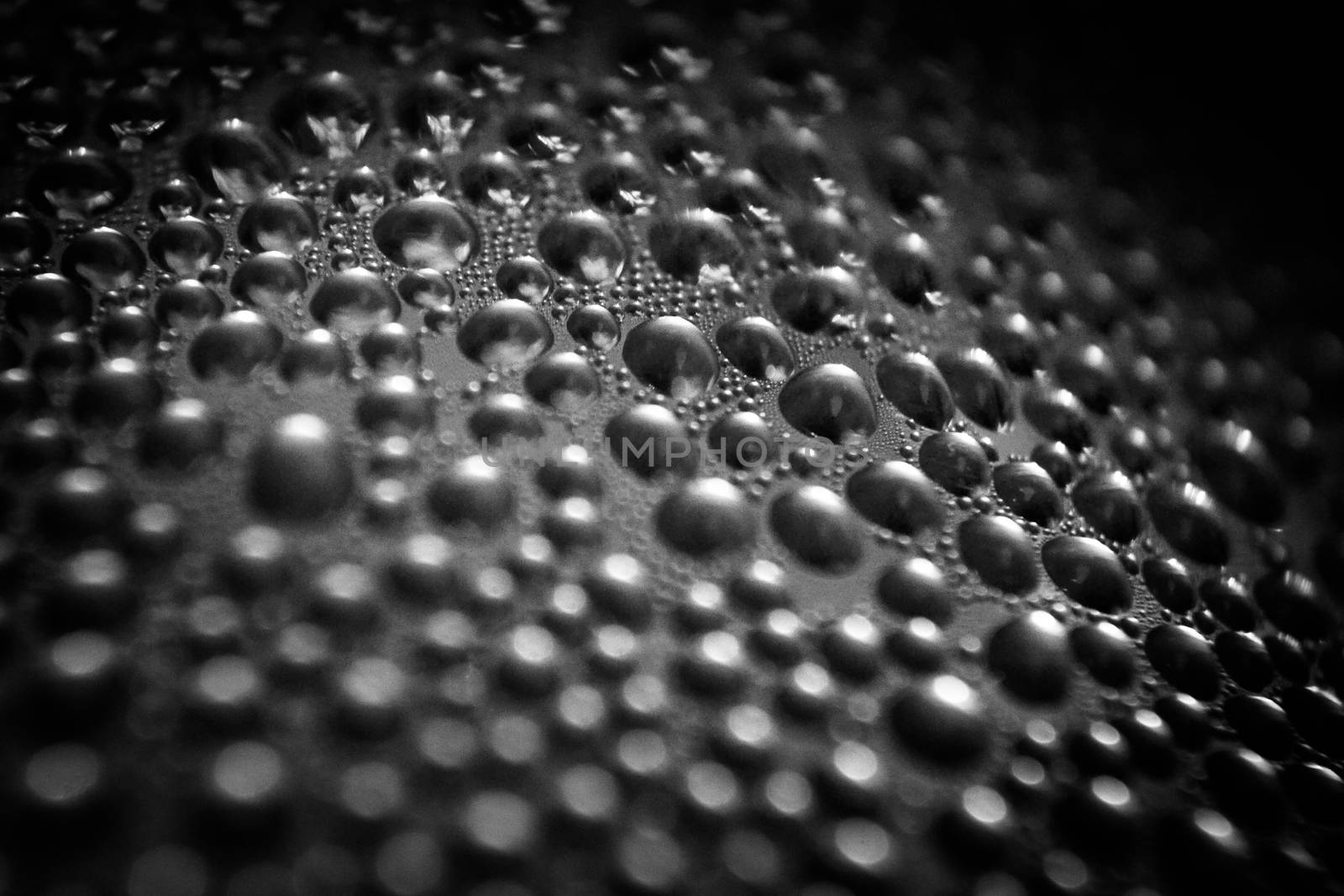 Texture of water drops on bottle for background