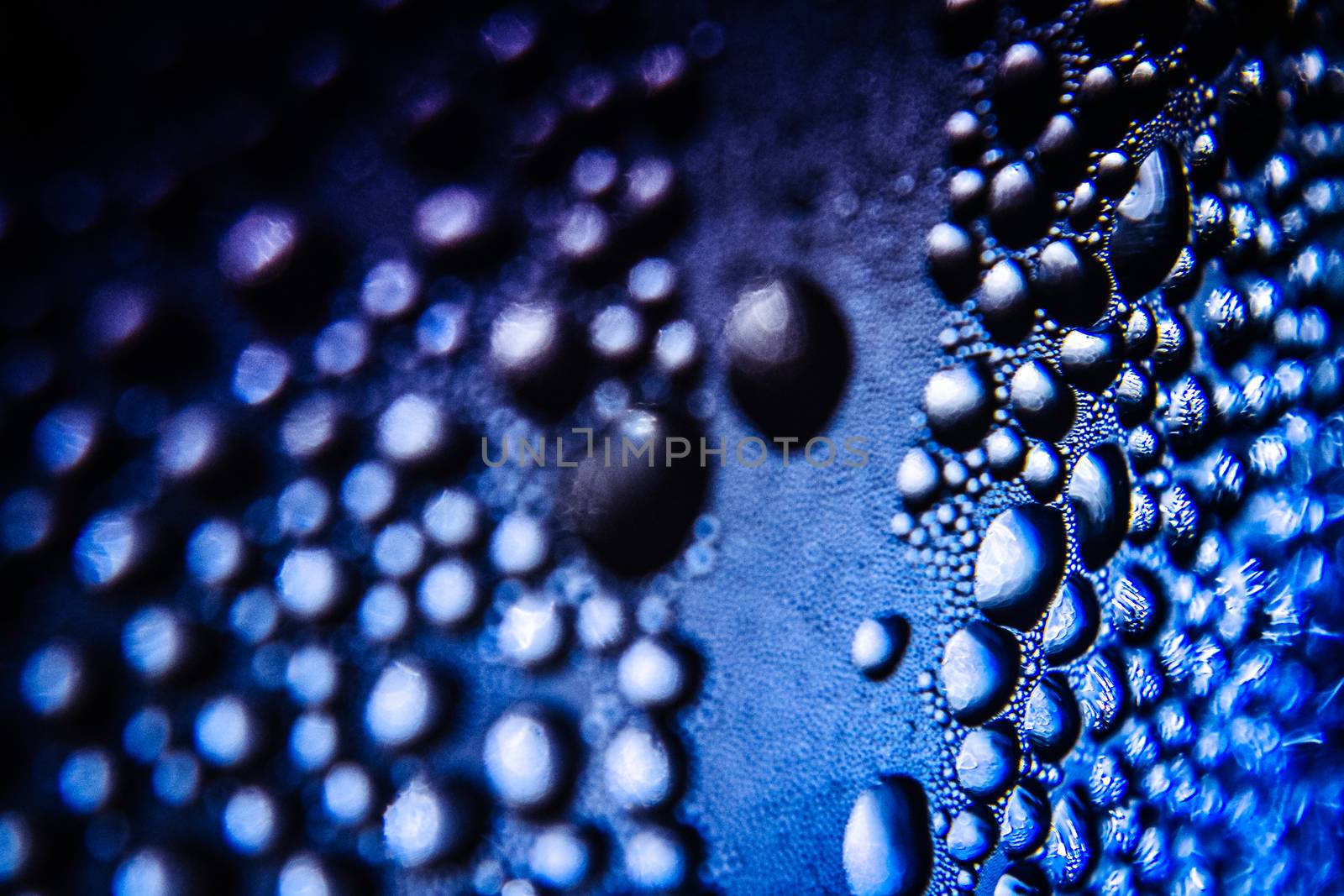 Texture of water drops on bottle for background