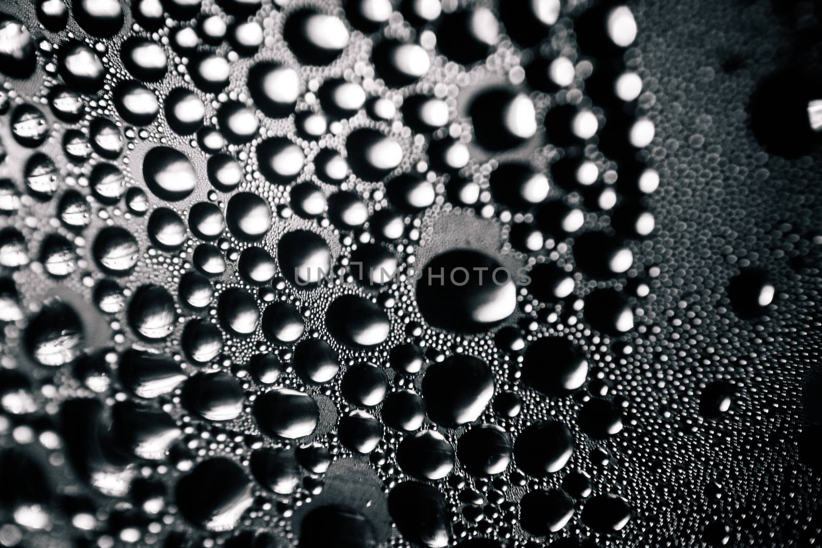 Texture of water drops on bottle for background