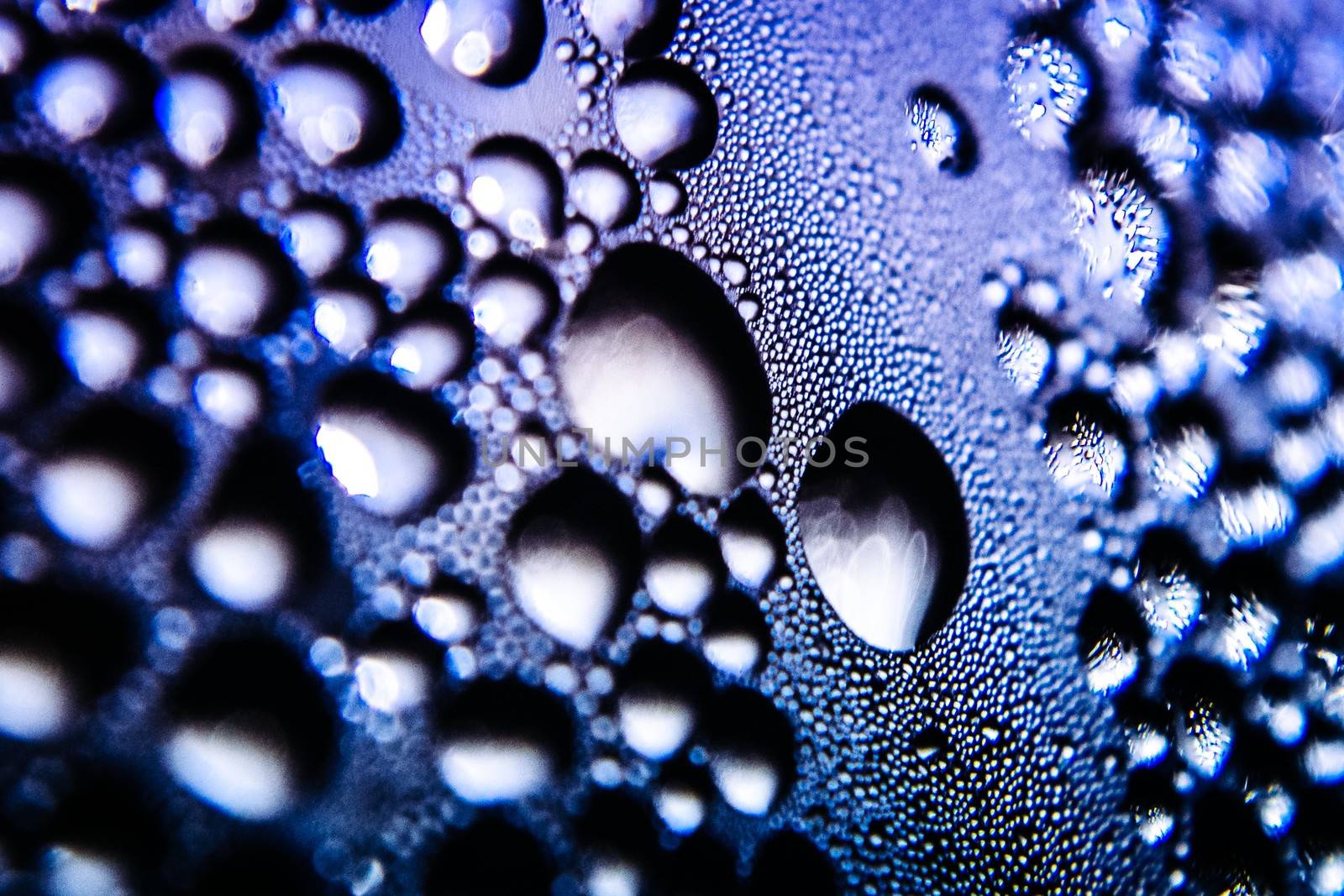 Texture of water drops on bottle for background